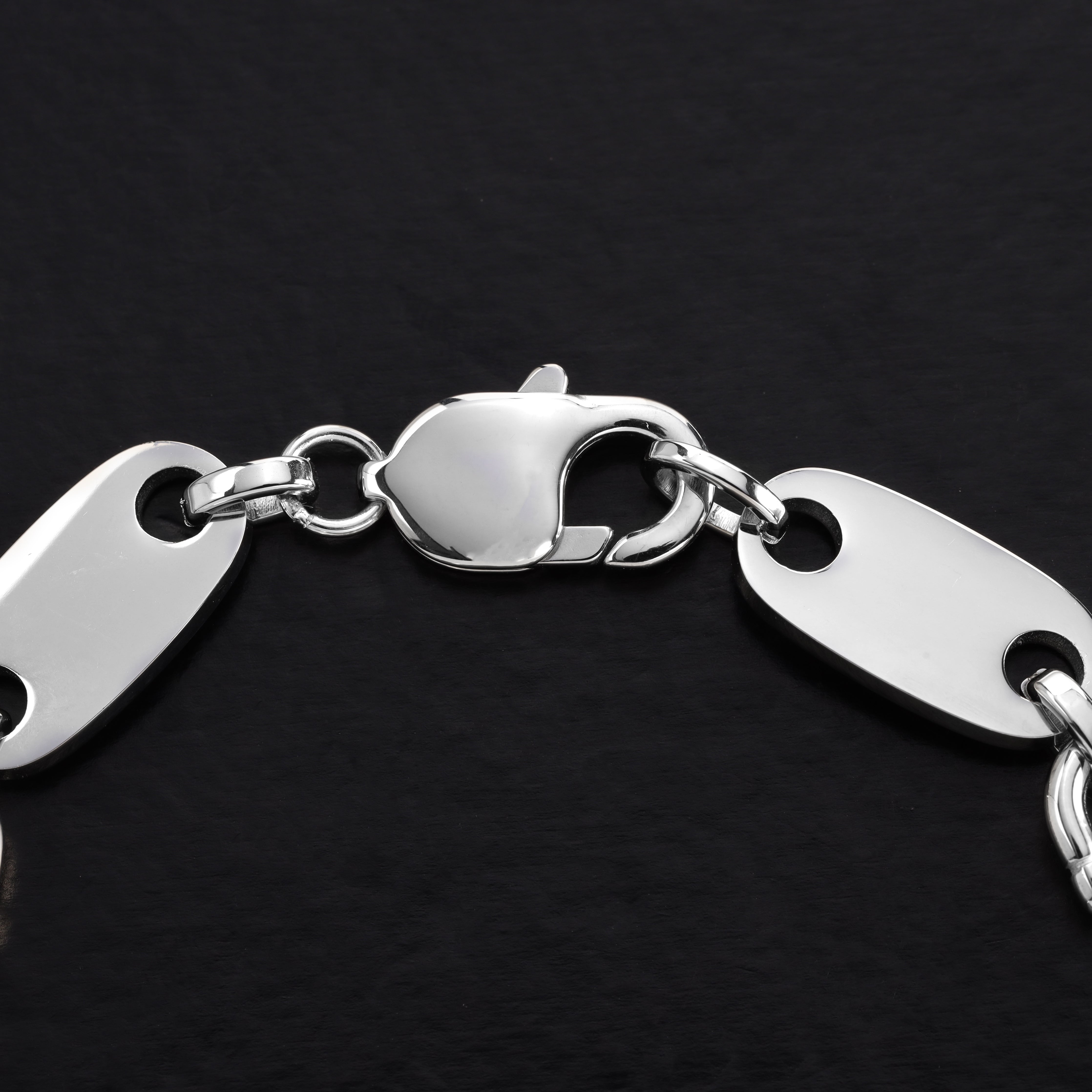 Plattenkette Armband 10mm breit aus Edelstahl - Taipan Schmuck