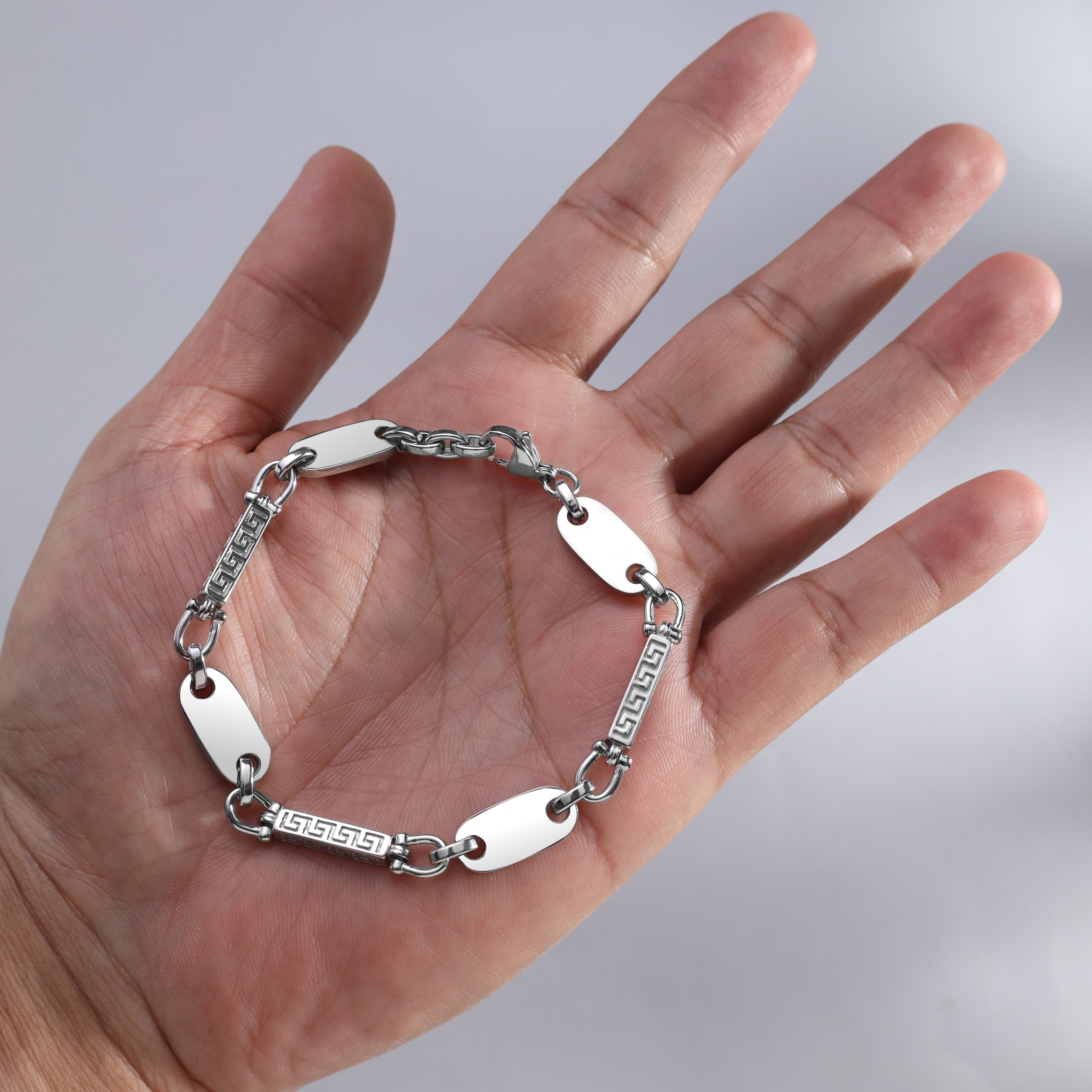 Dubai Plattenkette Armband 8,5mm breit aus Edelstahl oriental dream - Taipan Schmuck