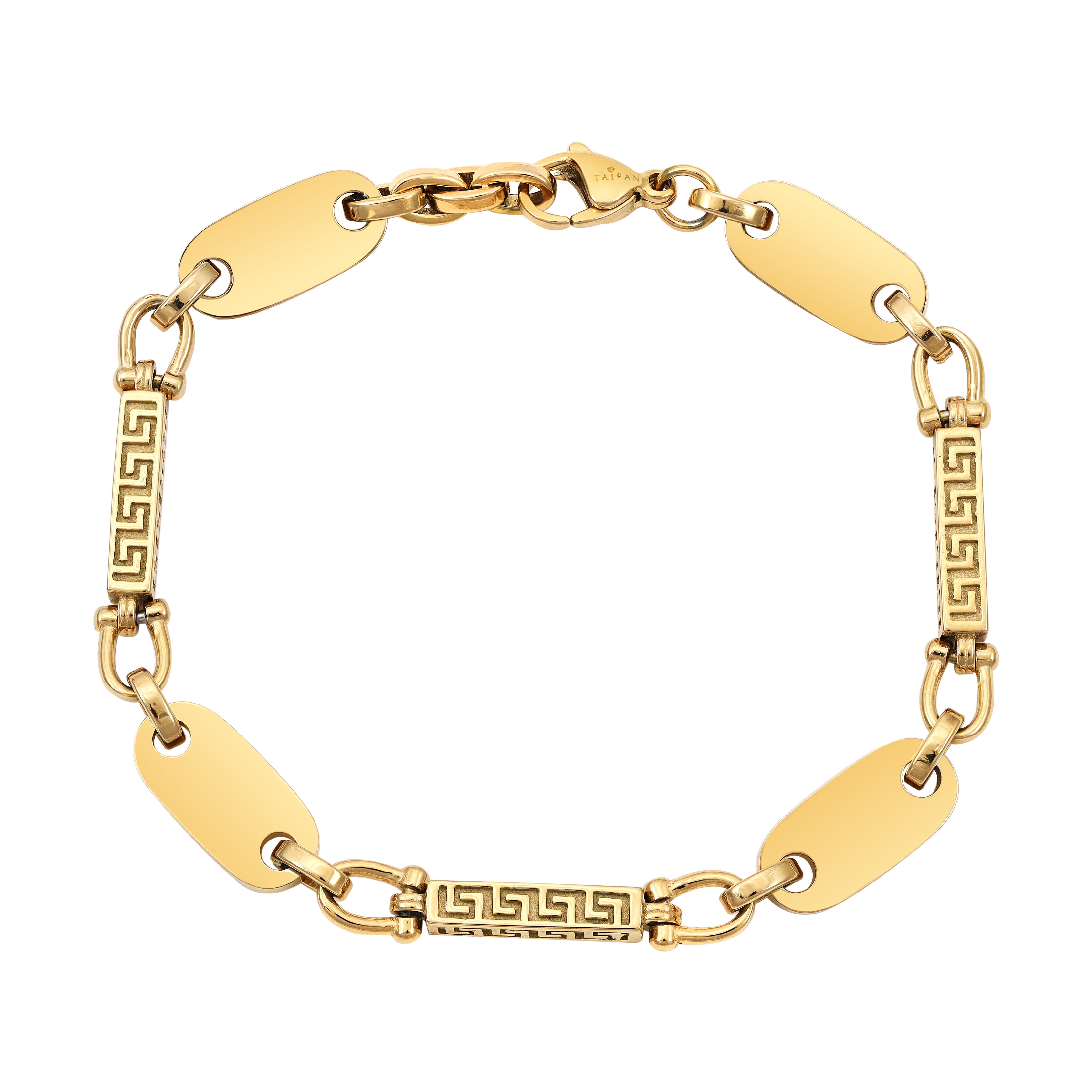 8,5mm Dubai Plattenkette Armband aus Edelstahl 18K vergoldet oriental dream