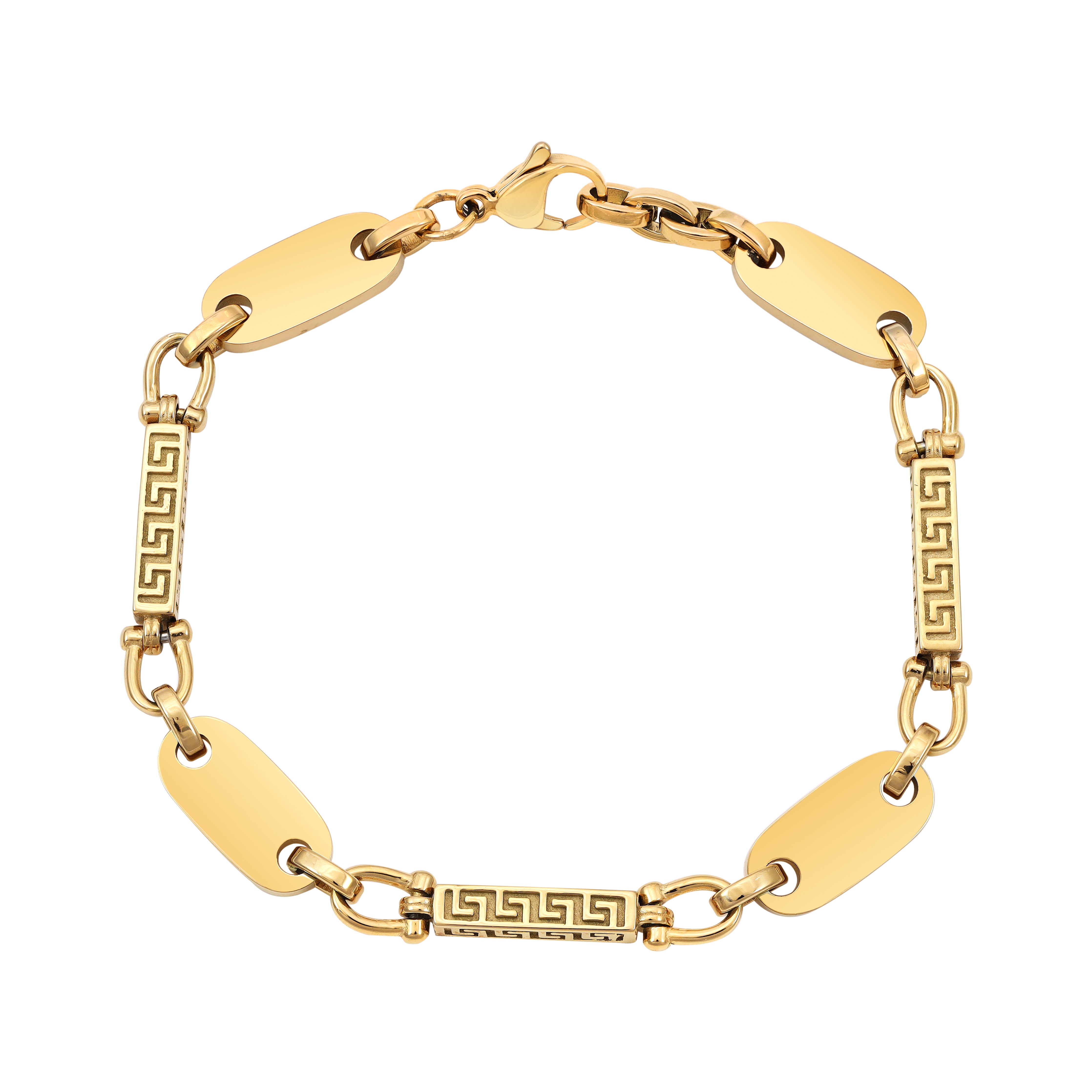 Dubai Plattenkette Armband 8,5mm breit aus Edelstahl 18K vergoldet oriental dream - Taipan Schmuck