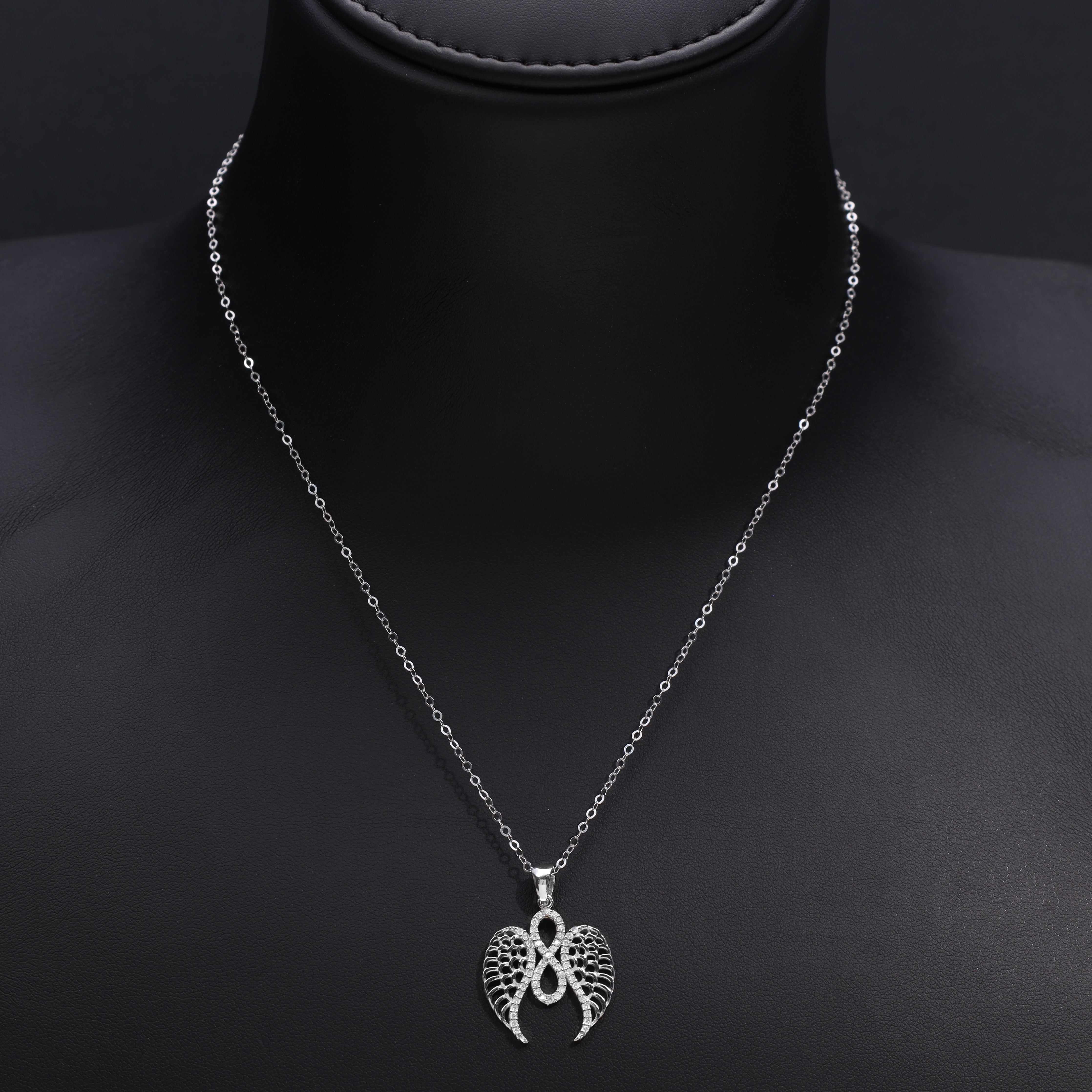 Damen Ankerkette mit Flügel Anhänger aus 925 Silber