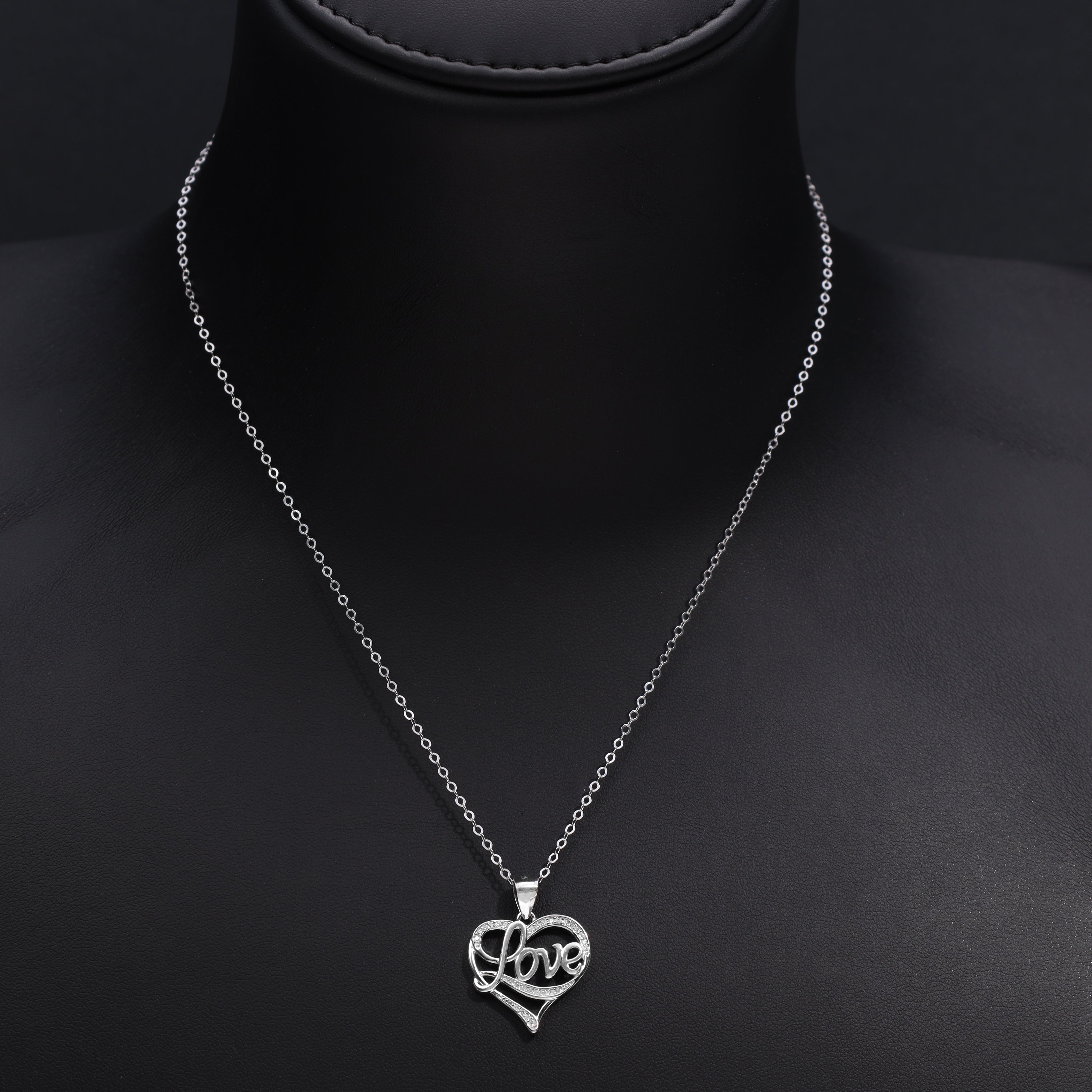 Damen Ankerkette mit Love Anhänger aus 925 Sterling Silber - Taipan Schmuck