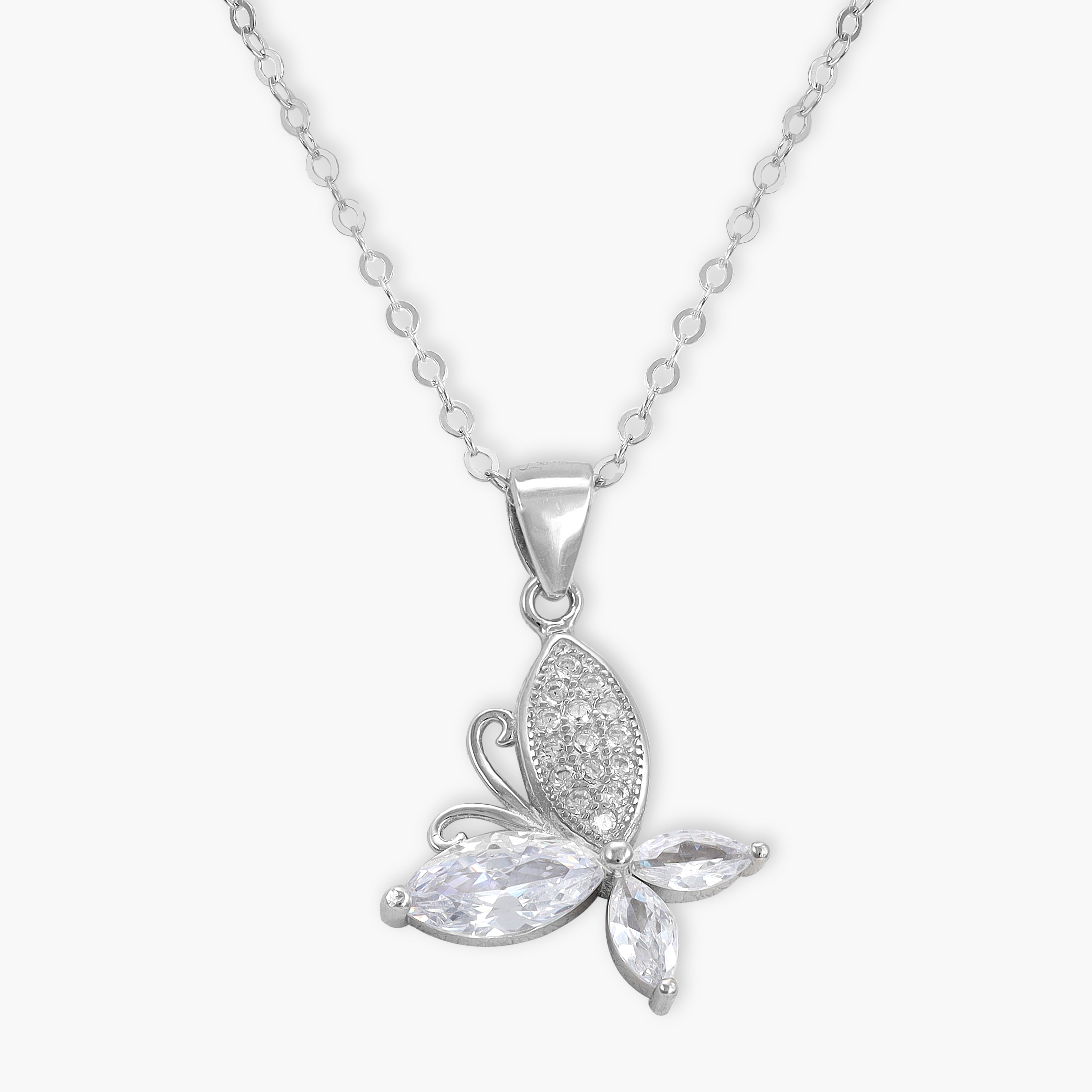 Damen Ankerkette mit Schmetterling Anhänger aus 925 Sterling Silber - Taipan Schmuck