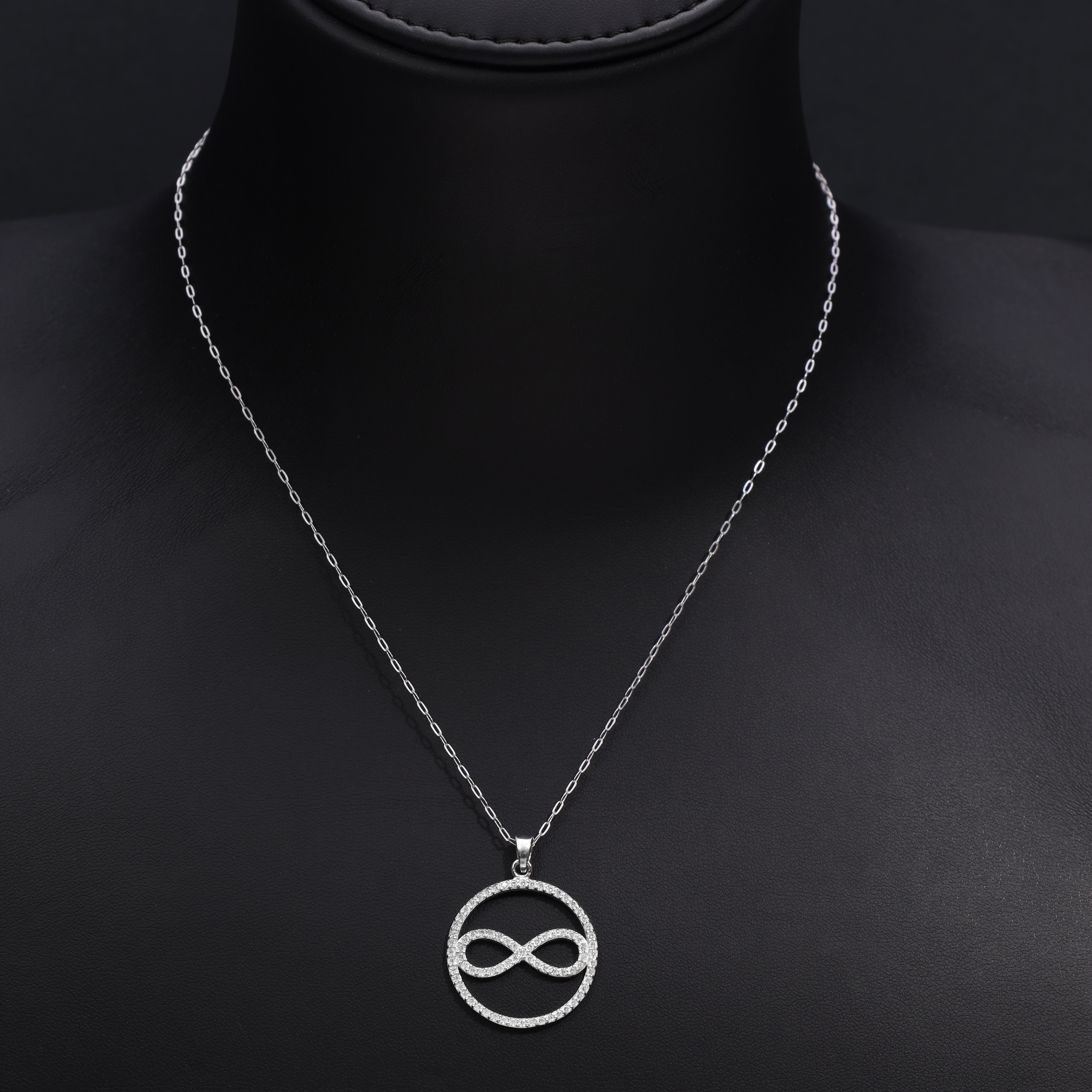 Damen Ankerkette mit Infinity Unendlichkeit Symbol Anhänger aus 925 Sterling Silber - Taipan Schmuck