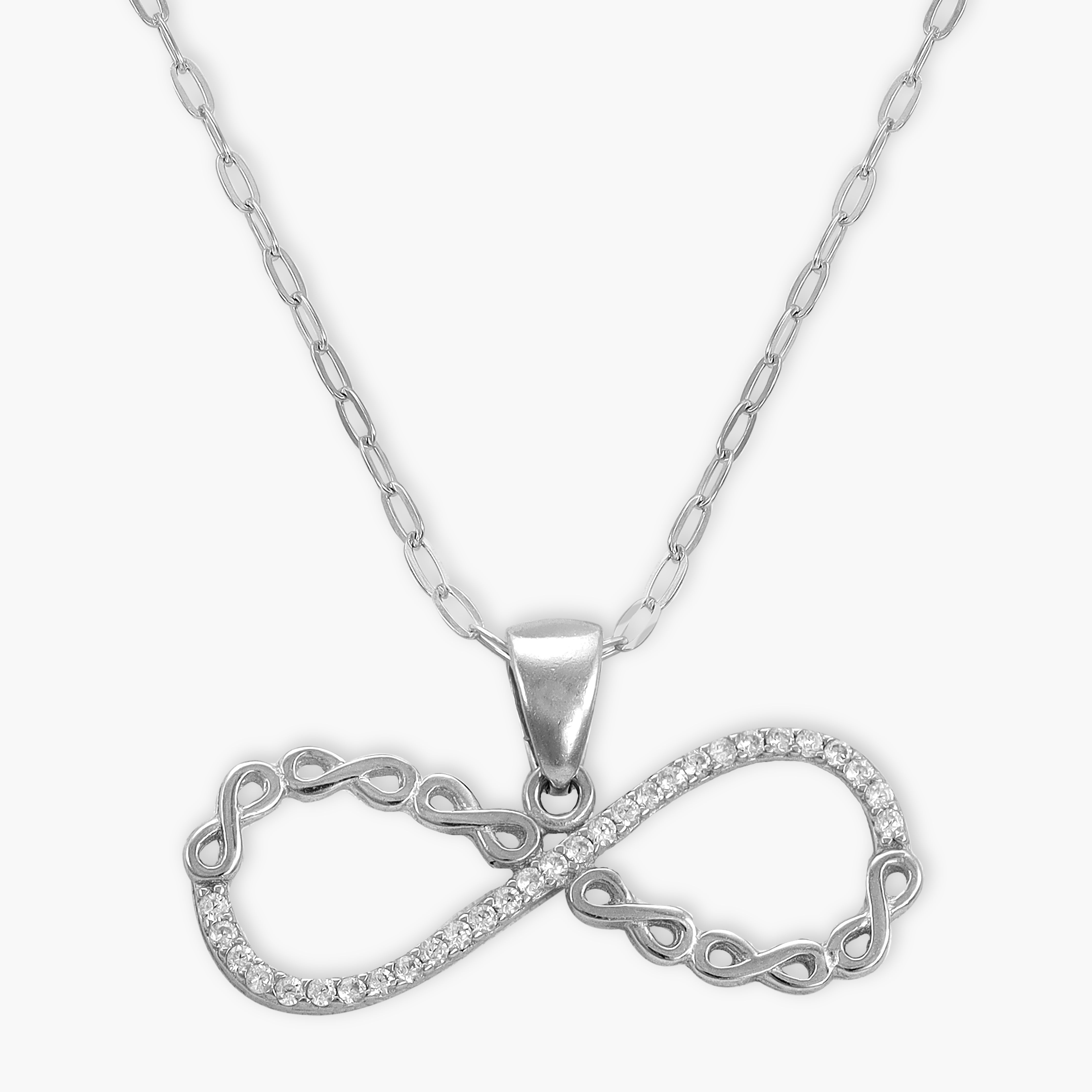 Damen Ankerkette mit Infinity Unendlichkeit Anhänger aus 925 Sterling Silber - Taipan Schmuck