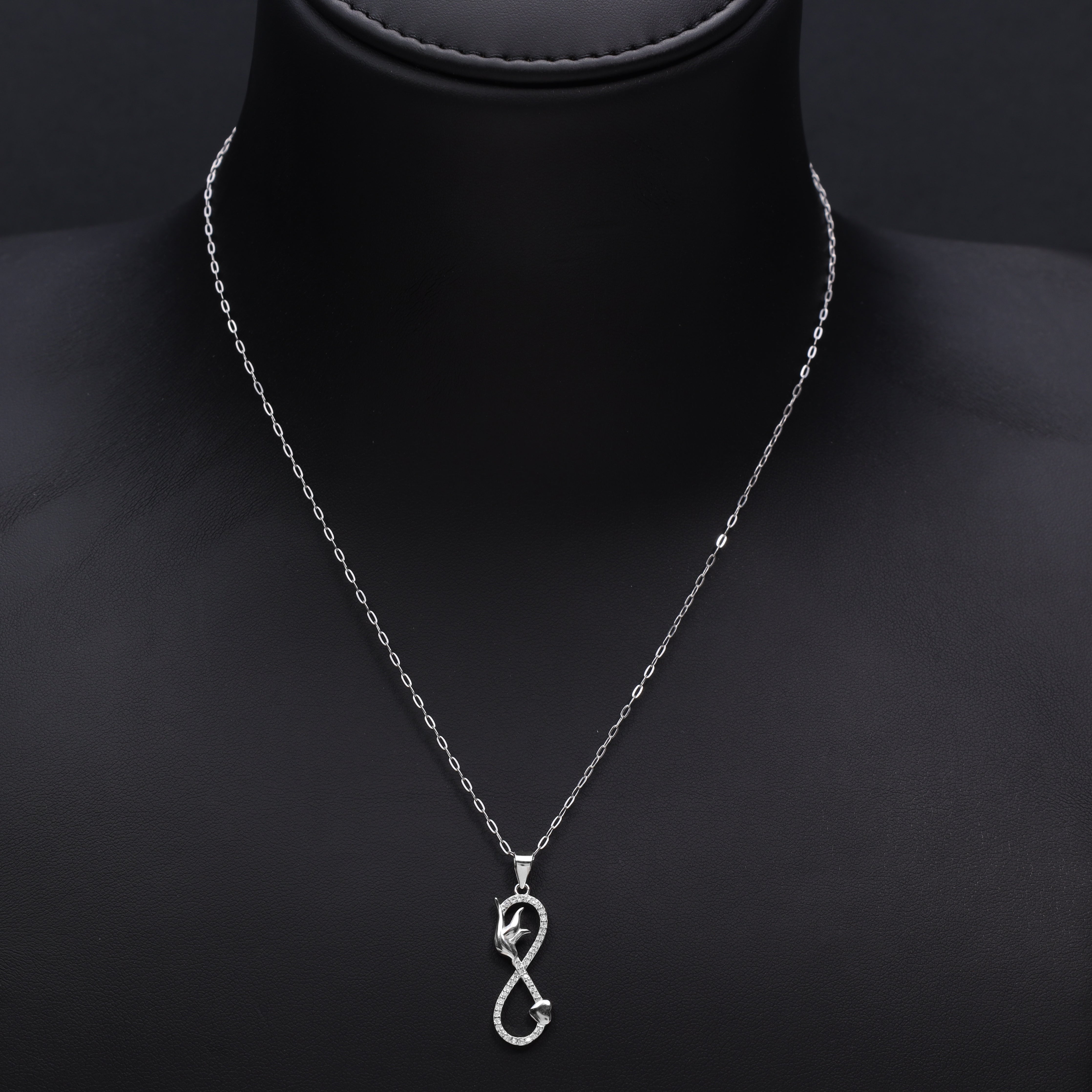 Damen Ankerkette mit Unendlichkeit Infinity Anhänger aus 925 Sterling Silber