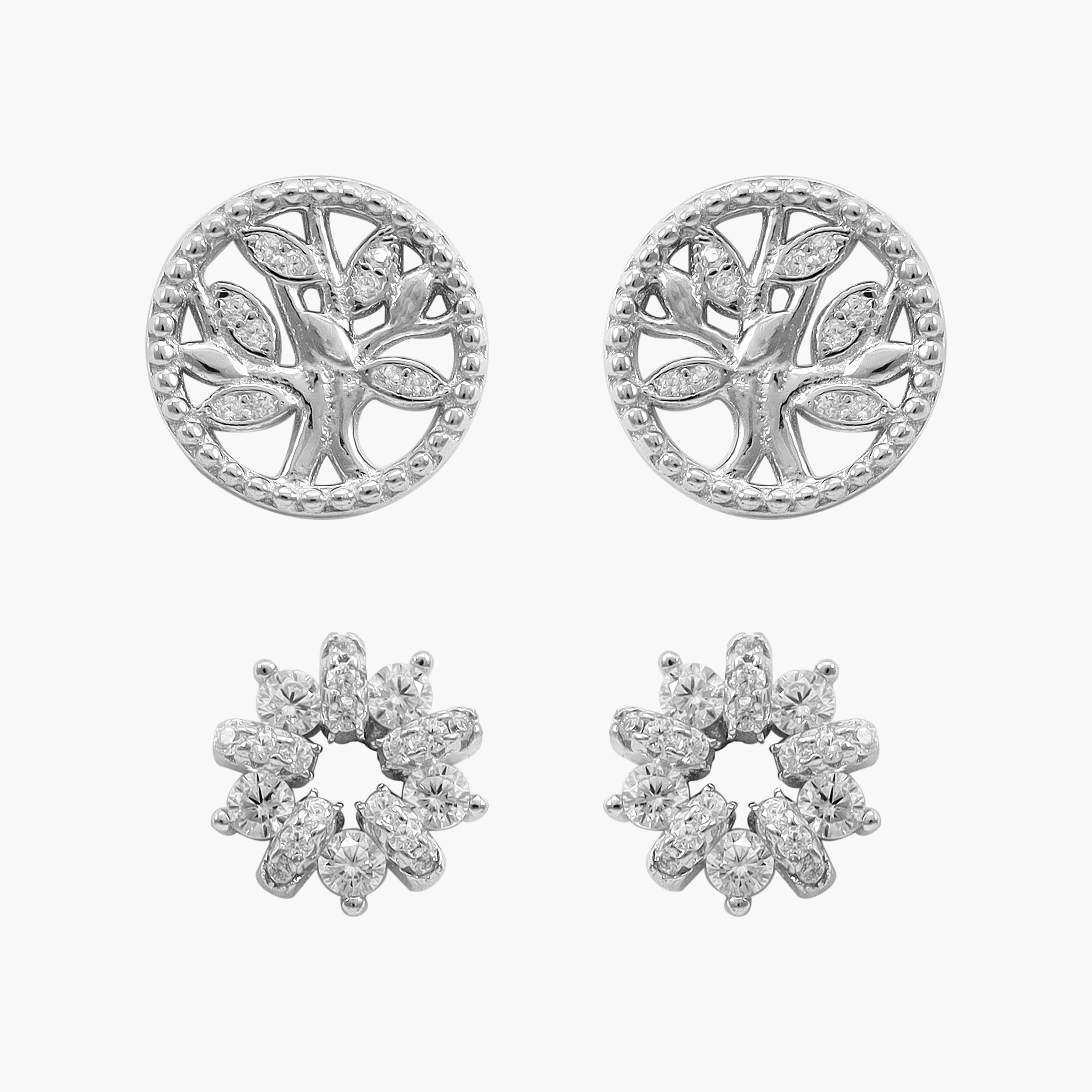Damen 2er Set Ohrringe Baum des Lebens aus 925 Sterlingsilber - Taipan Schmuck