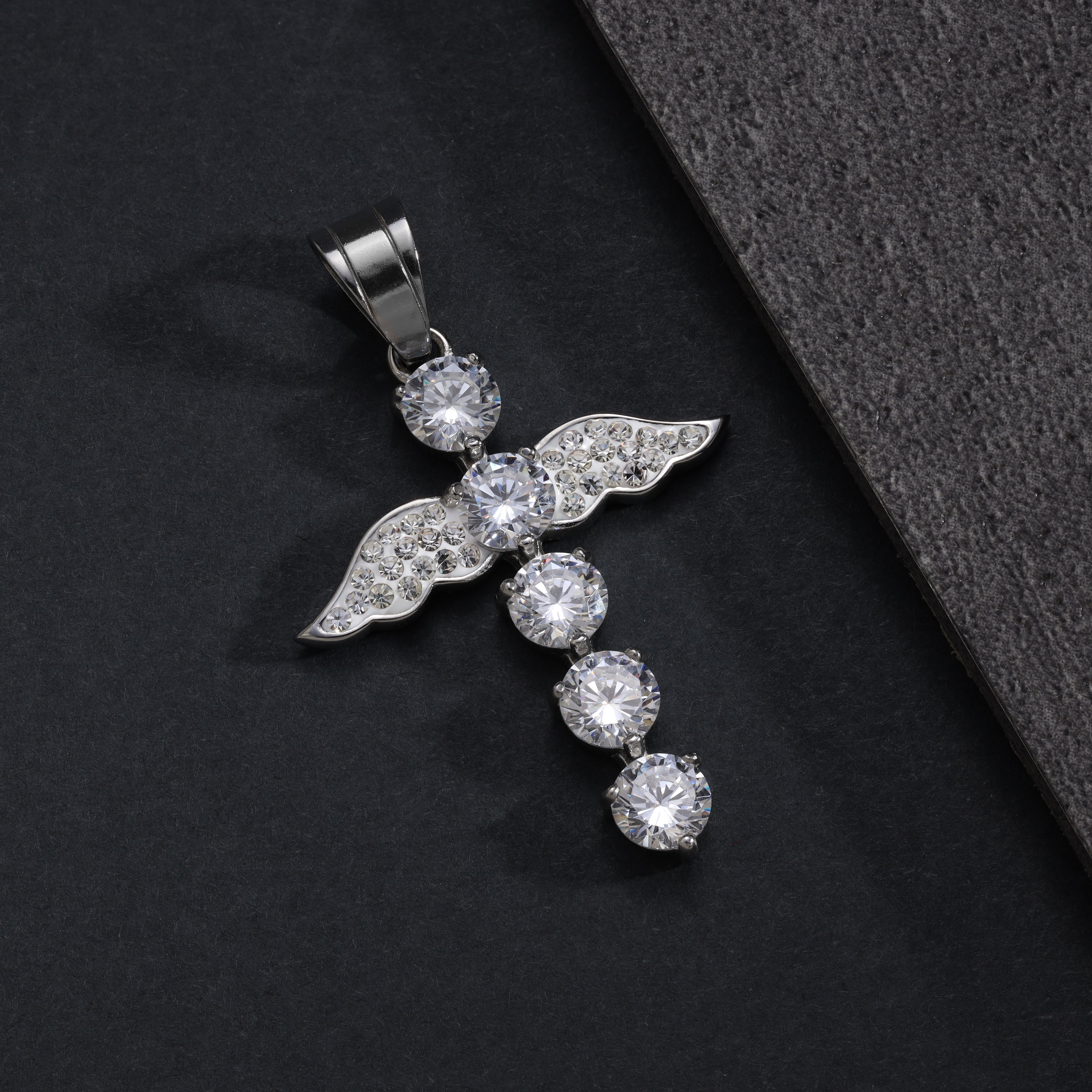 SET Kordelkette + Panzerkette mit Iced out stil Kreuz Anhänger aus Edelstahl - Taipan Schmuck