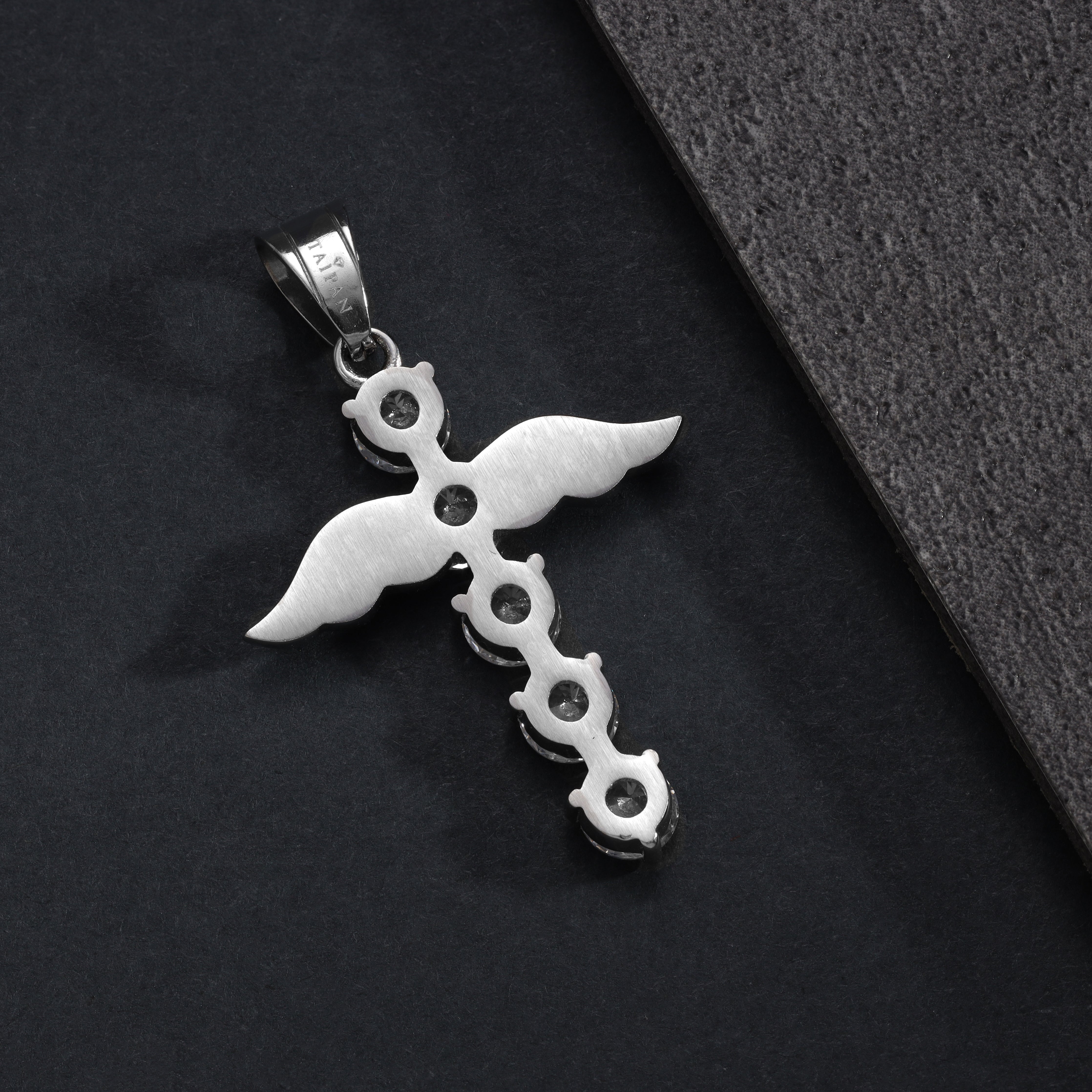 SET Kordelkette + Panzerkette mit Iced out stil Kreuz Anhänger aus Edelstahl - Taipan Schmuck