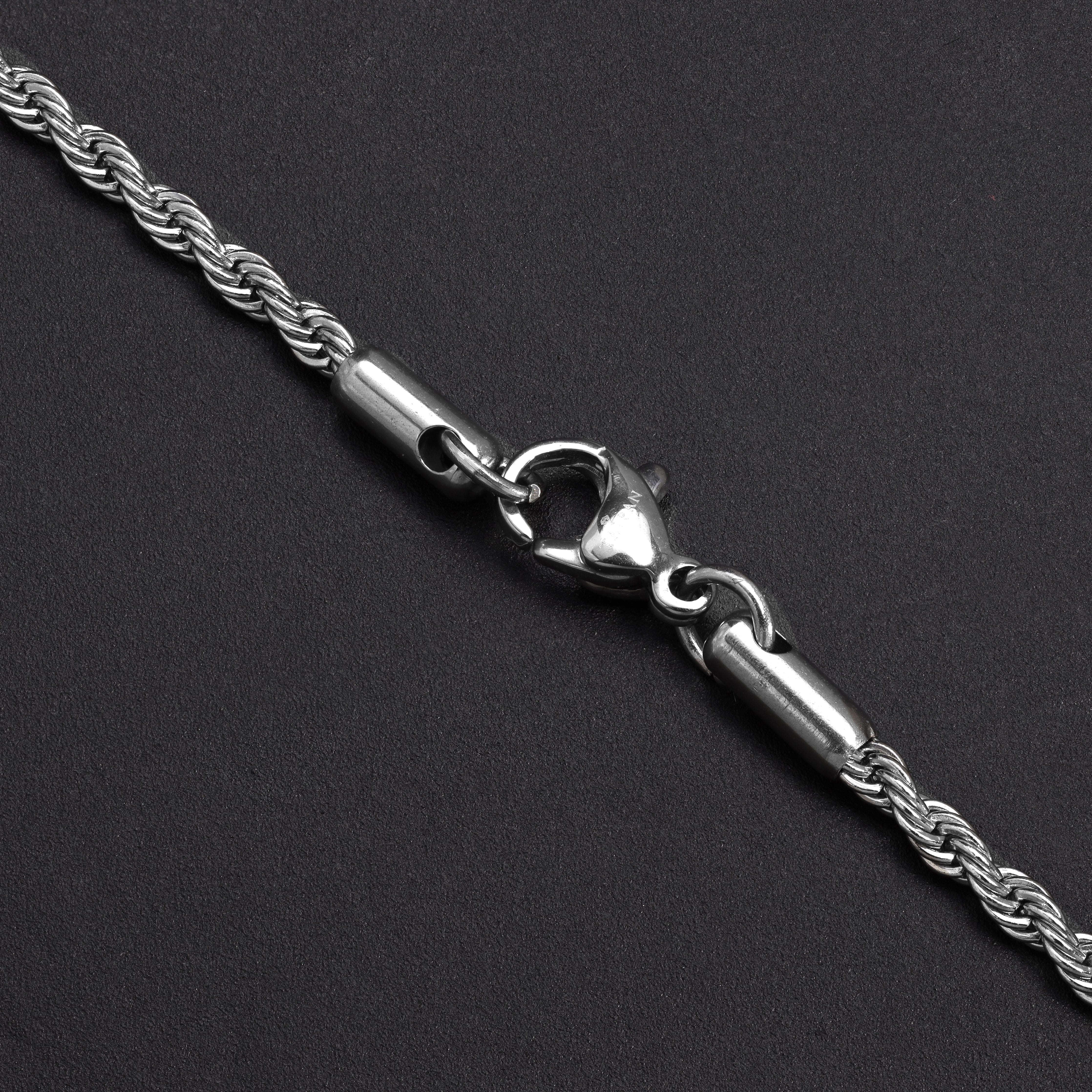 SET Kordelkette + Panzerkette mit Kreuz Anhänger aus Edelstahl - Taipan Schmuck