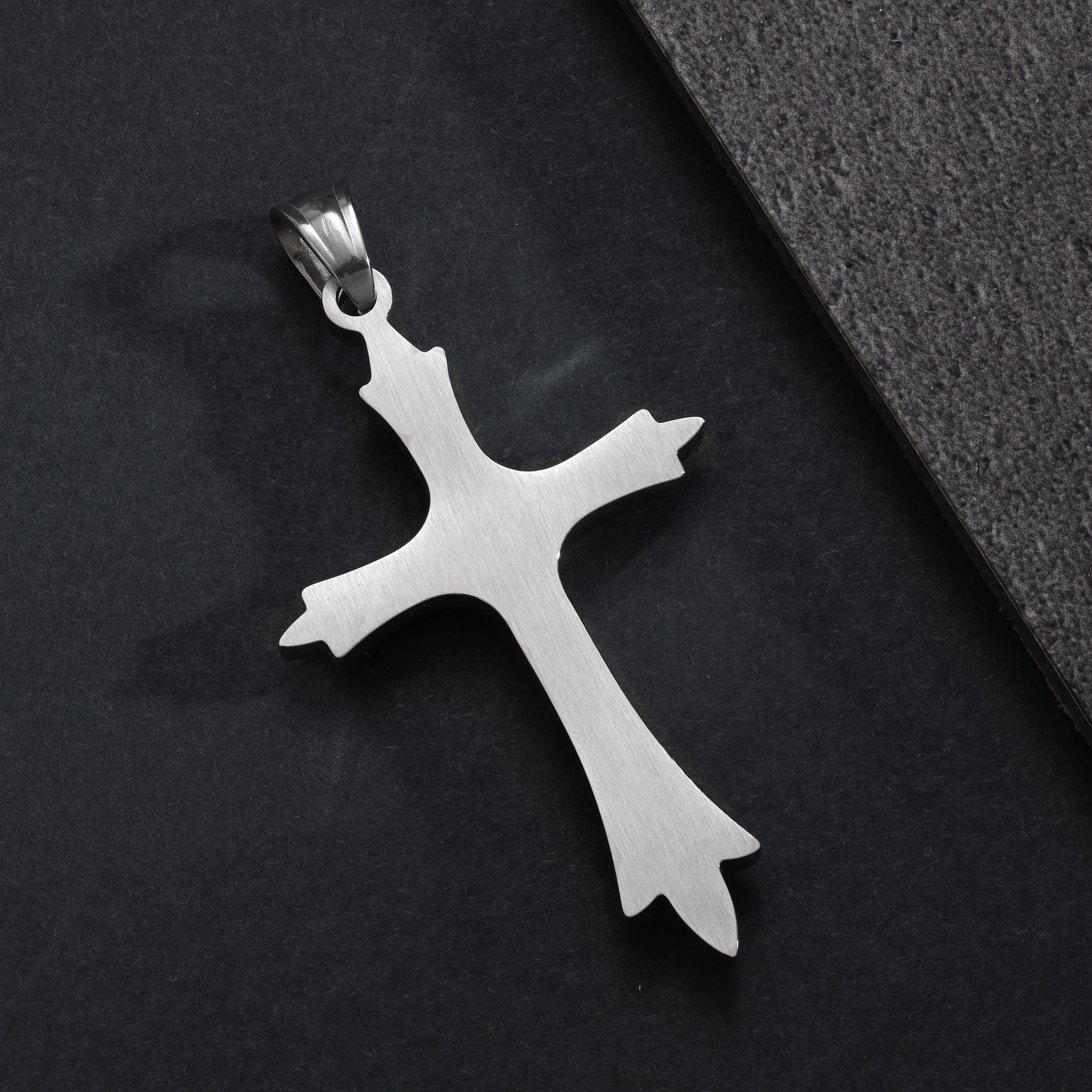 SET Kordelkette + Panzerkette mit Kreuz Anhänger aus Edelstahl - Taipan Schmuck