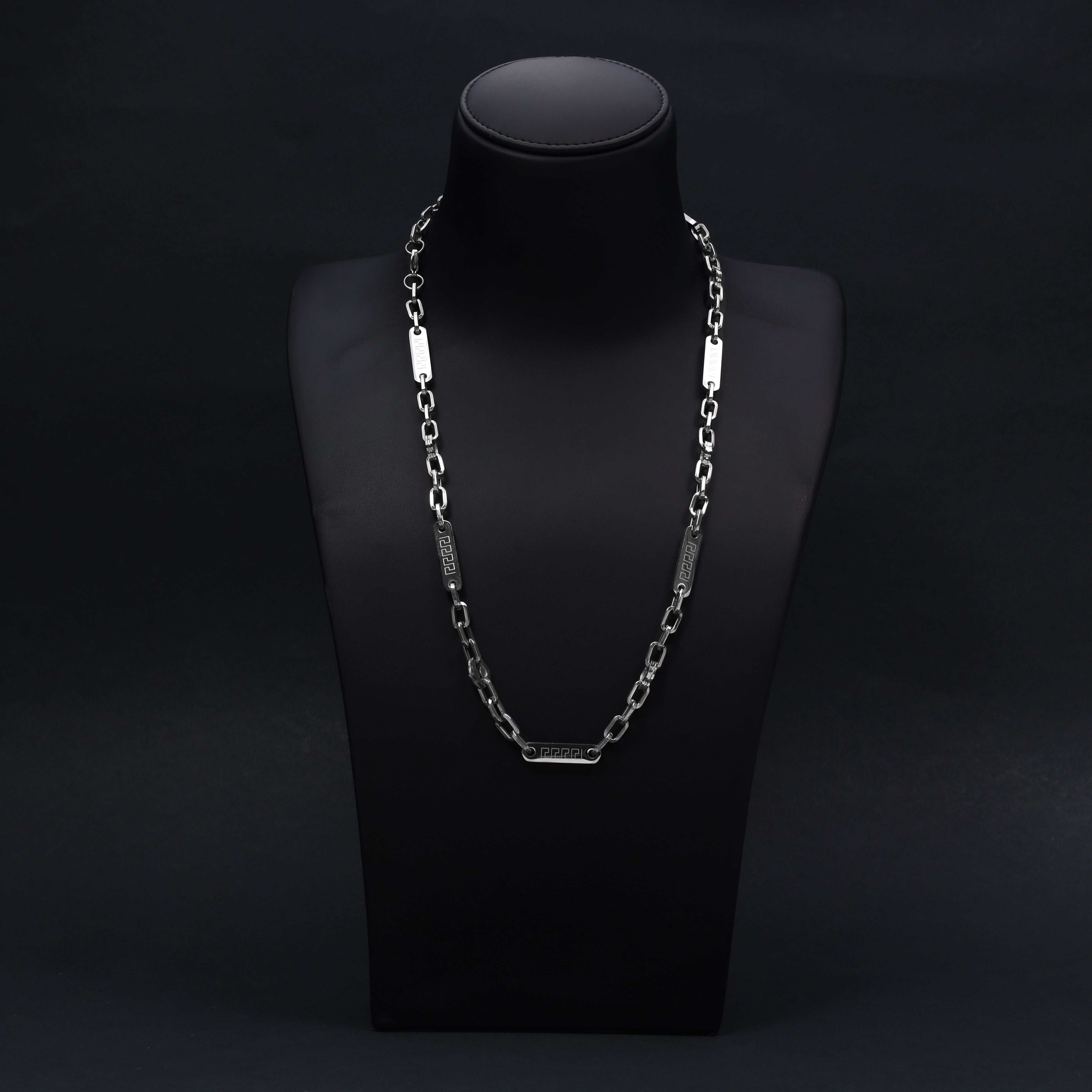 Ankerkette mit Plattenelement 7,5mm breit aus Edelstahl - Taipan Schmuck