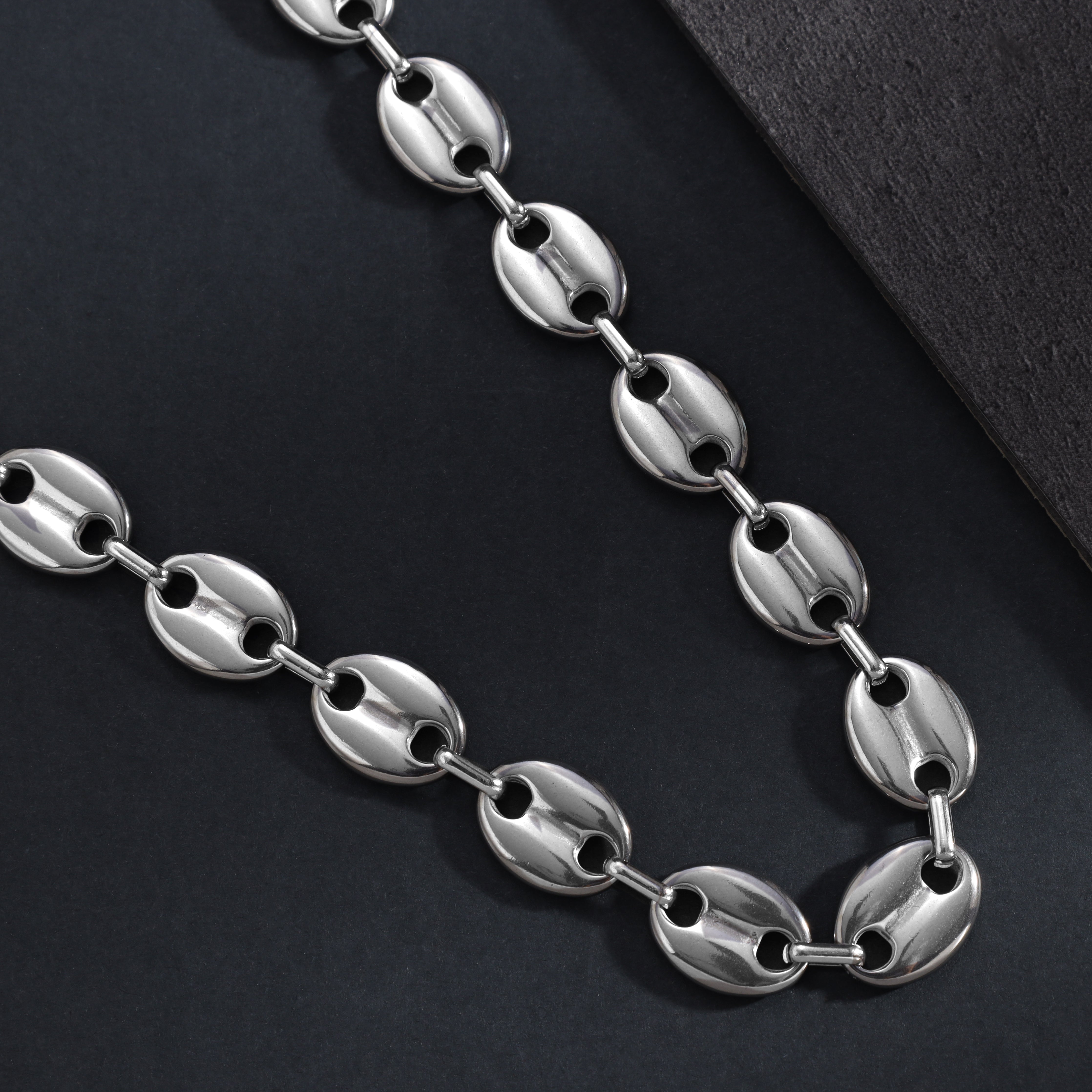 12mm Bohnenkette aus Edelstahl - Taipan Schmuck