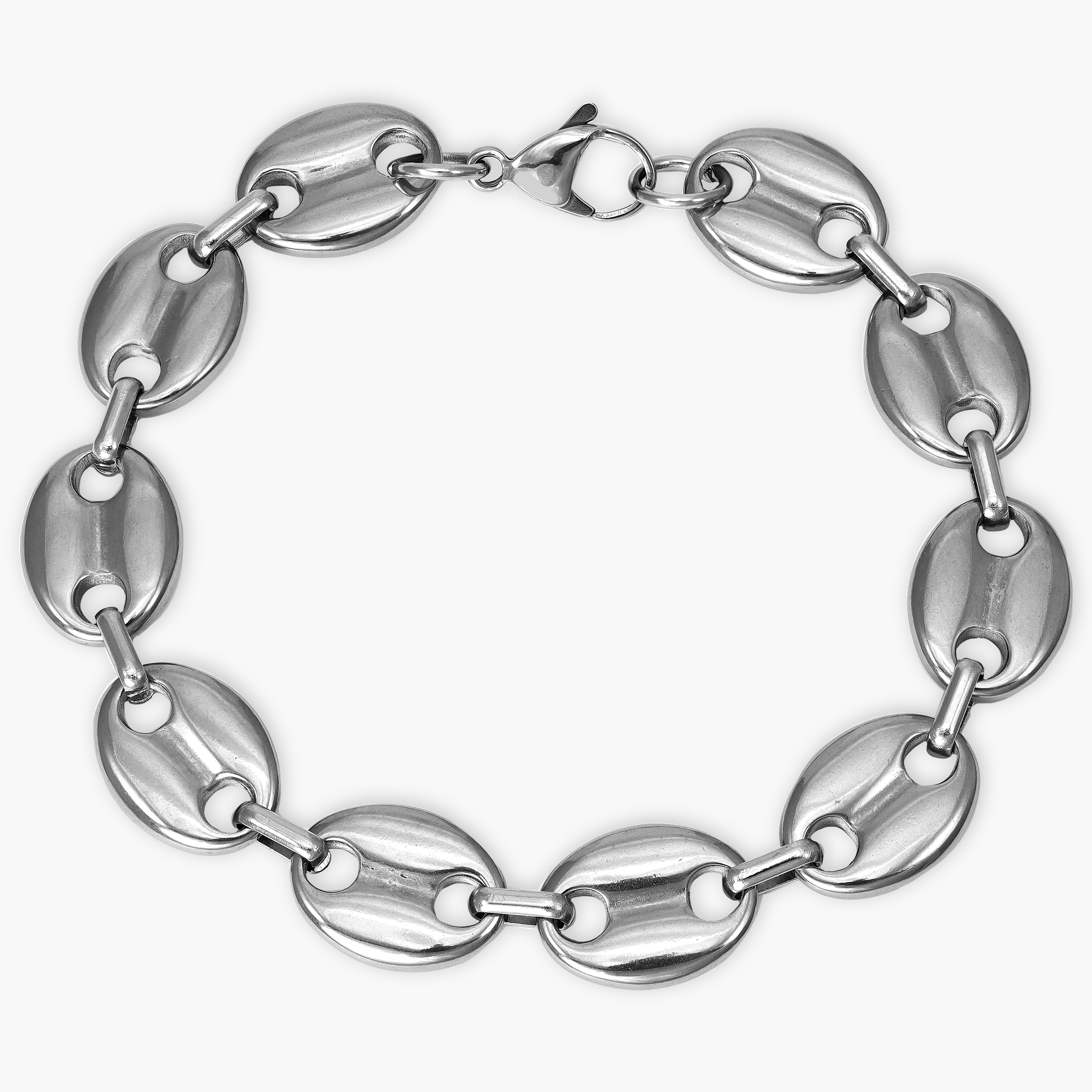 12mm Bohnenkette Armband aus Edelstahl - Taipan Schmuck