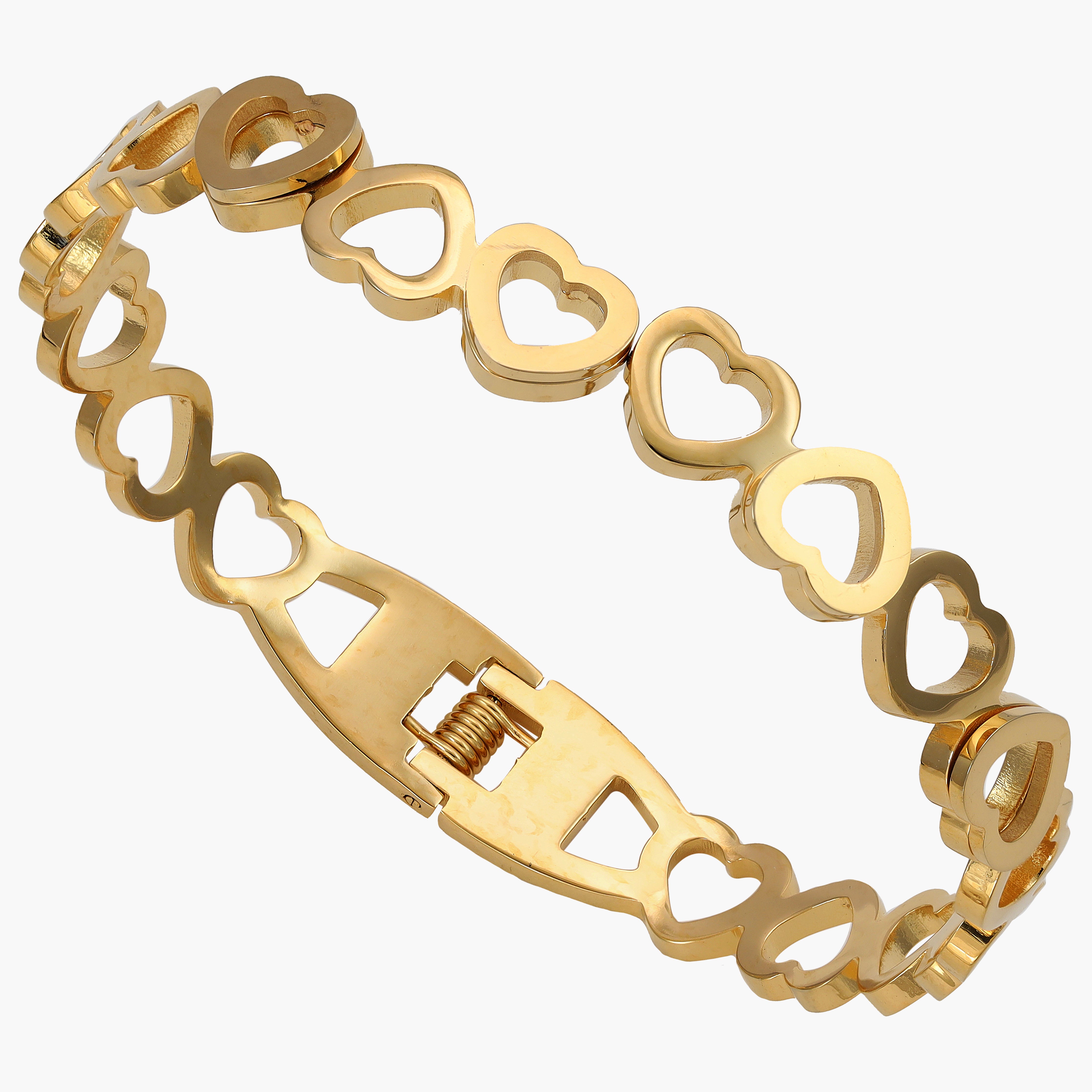 8mm Damen Armreifen Hertz Armband aus Edelstahl 18K Vergoldet