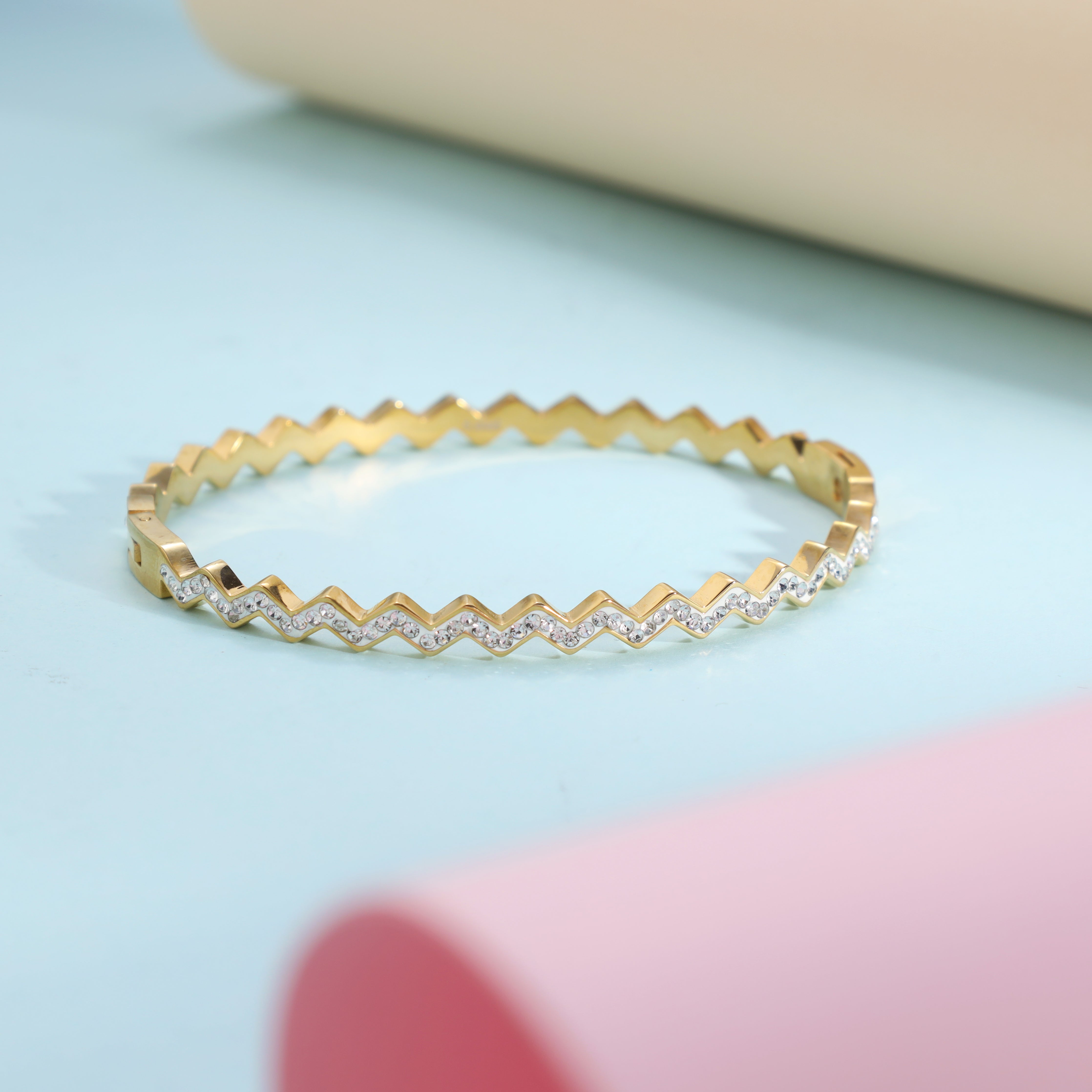 5mm women's bangles made of stainless steel 18K gold plated