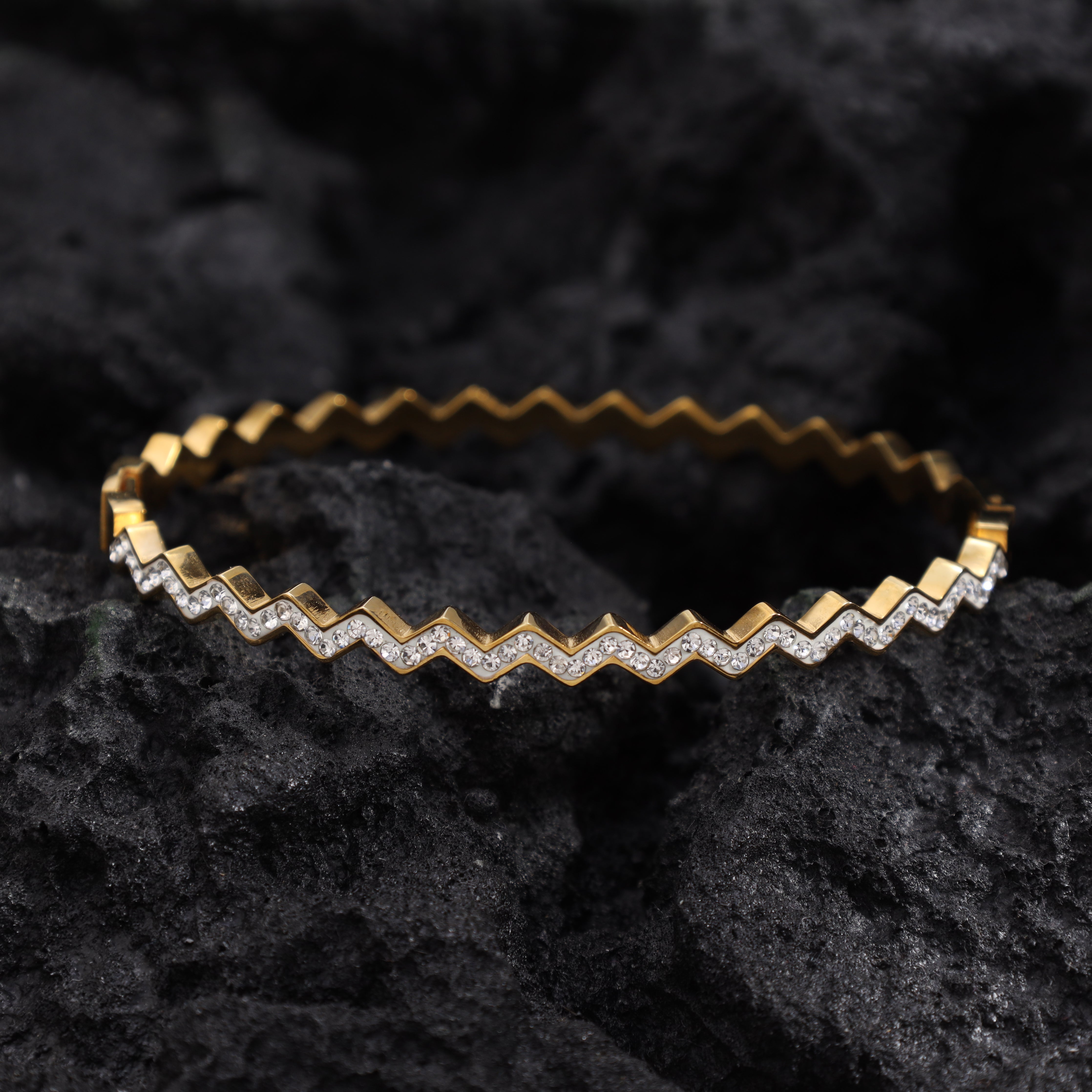 5mm women's bangles made of stainless steel 18K gold plated