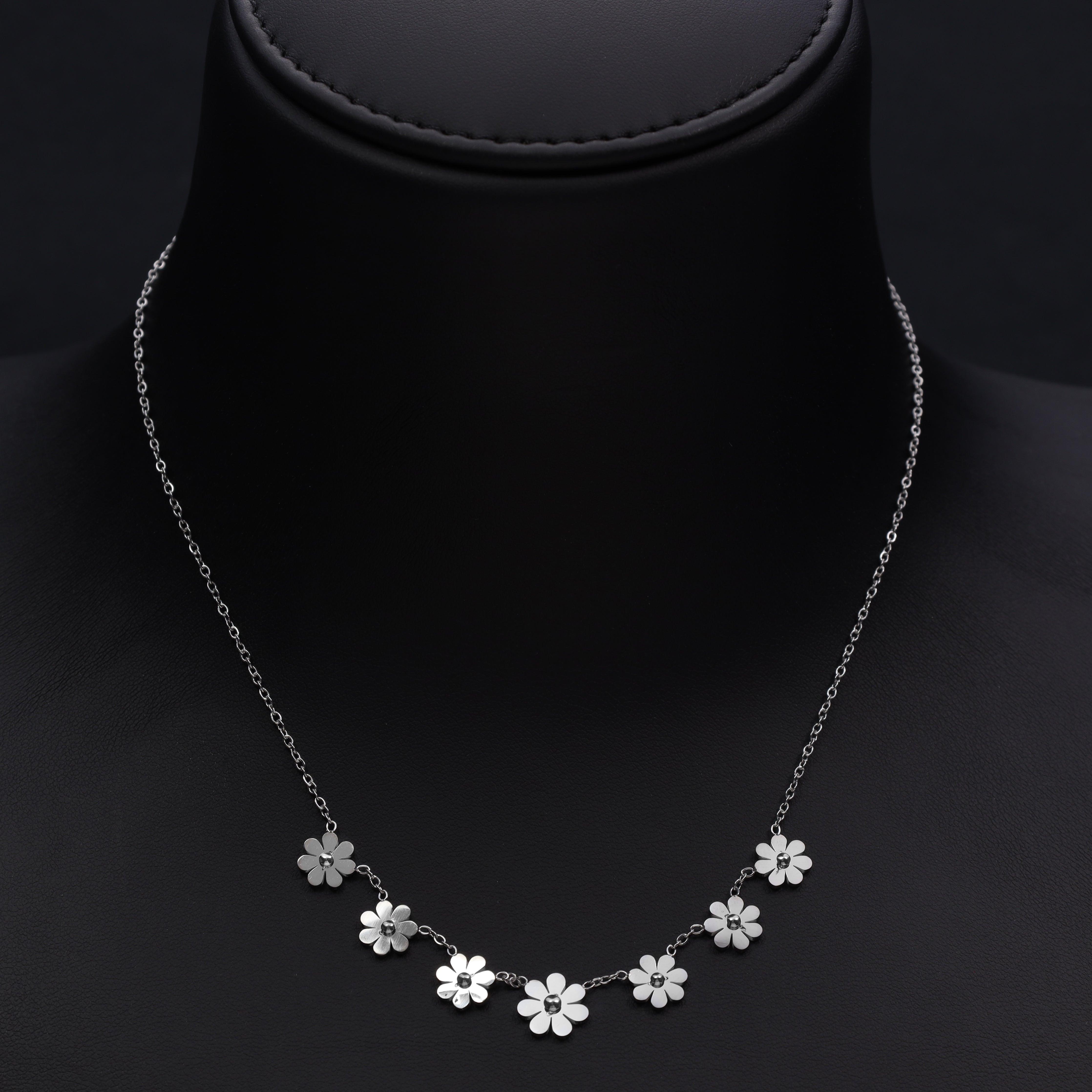 Damen Ankerkette Blumen aus Edelstahl - Taipan Schmuck