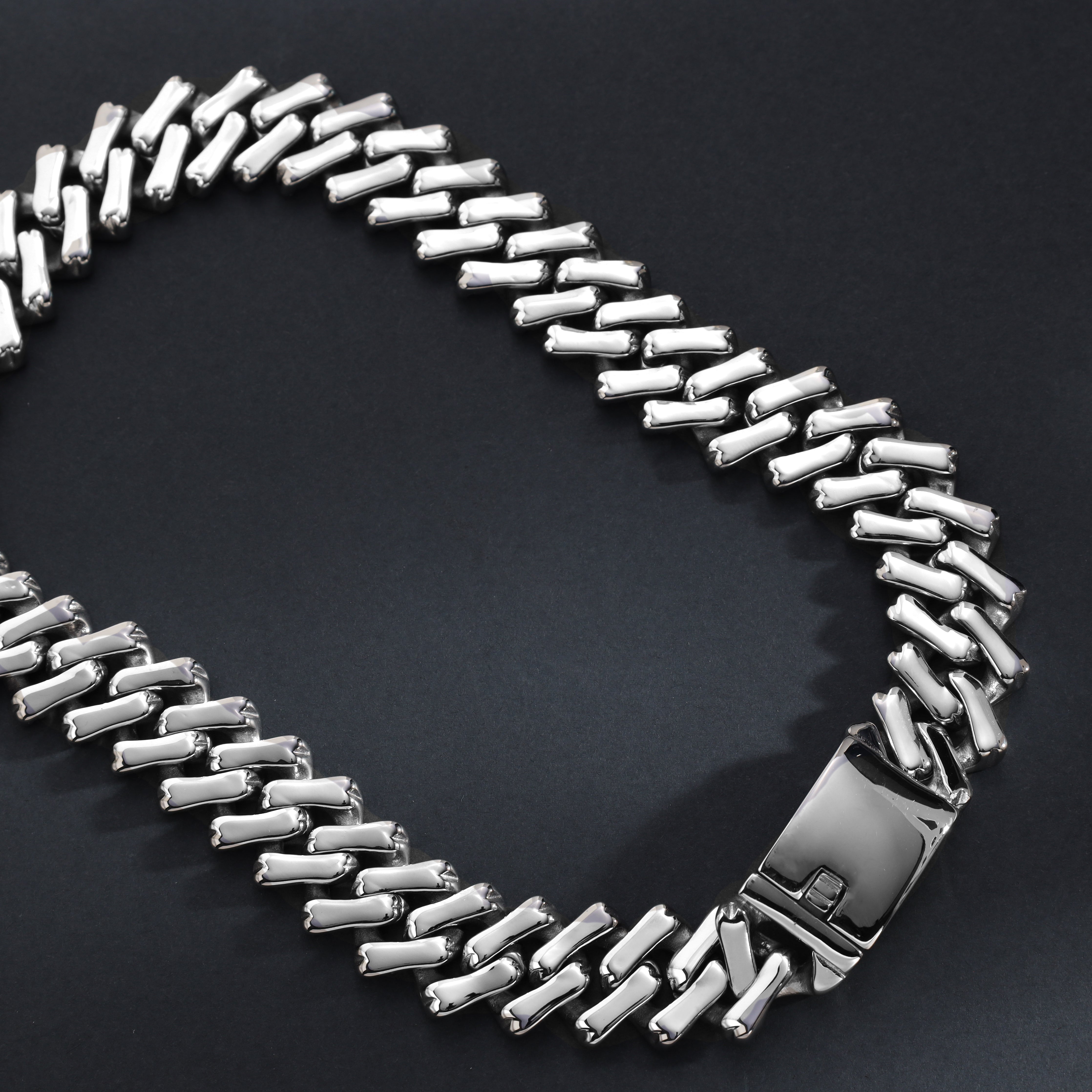 20mm 45cm Miami Cuban Link Kette Choker aus Edelstahl - Taipan Schmuck