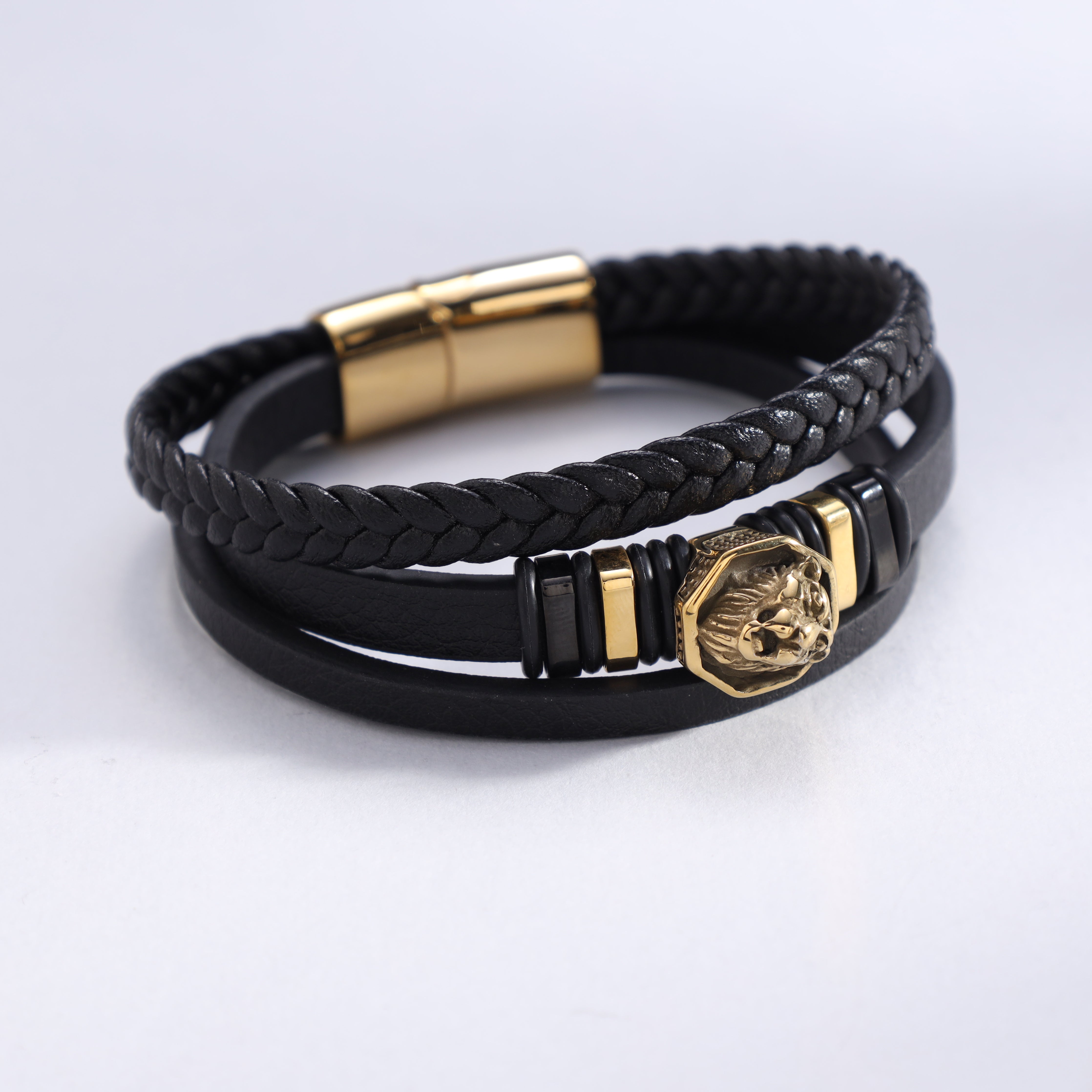 Lederarmband mit Motiv / Verschluss aus Edelstahl - Taipan Schmuck