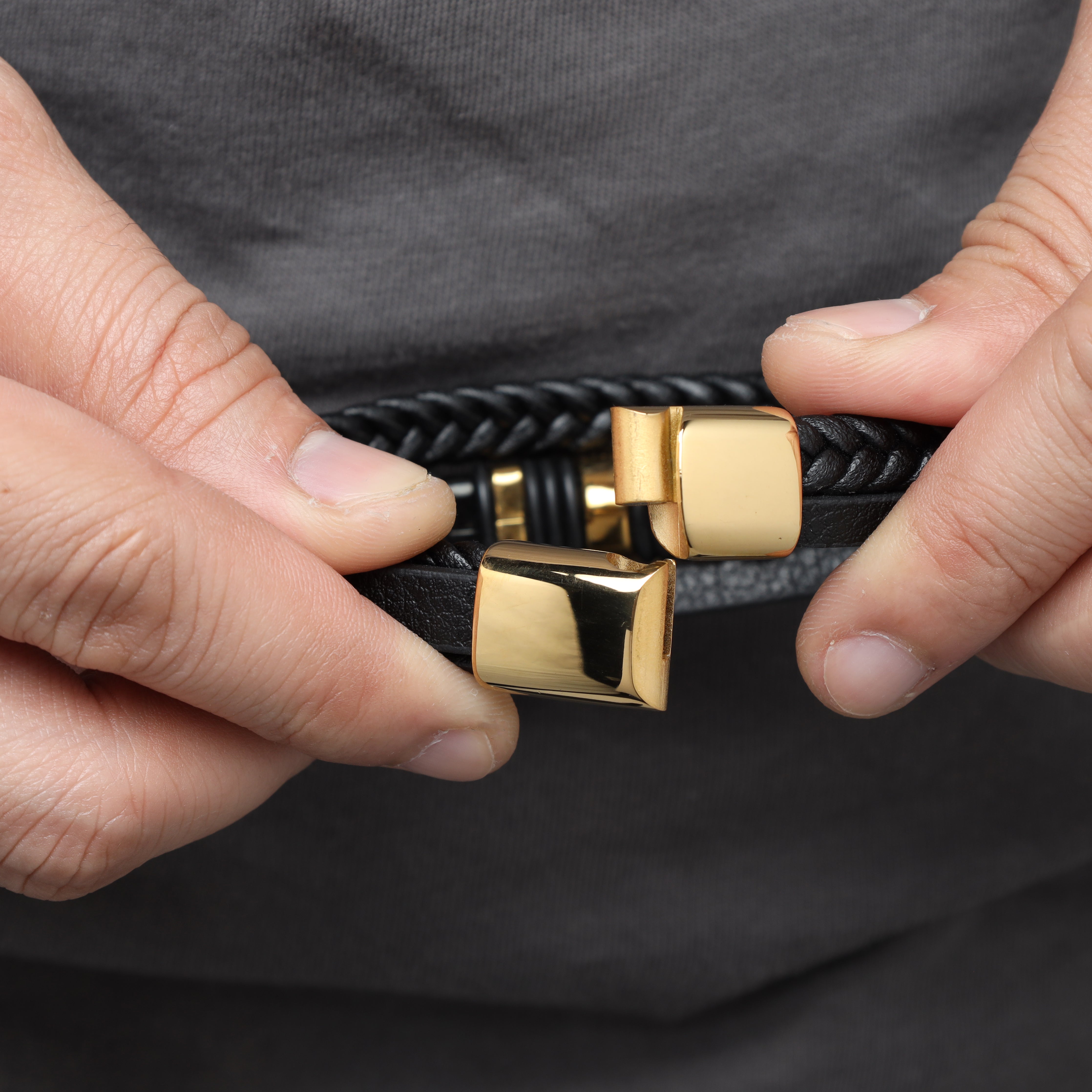 Lederarmband mit Motiv / Verschluss aus Edelstahl - Taipan Schmuck