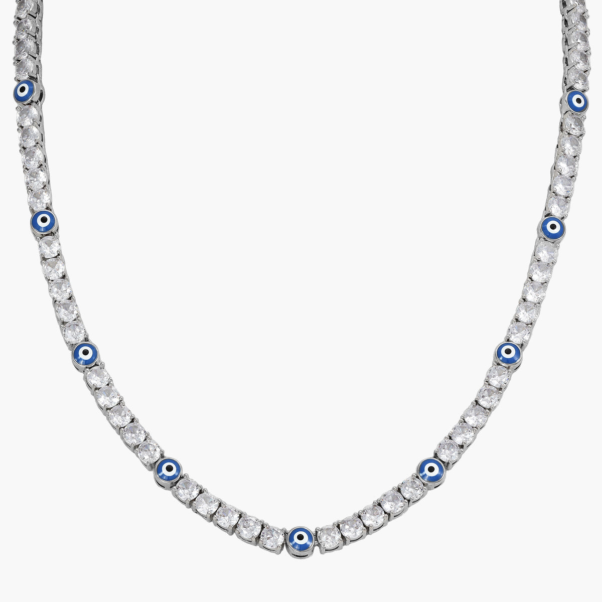 4mm Tennis Chain Iced Out Kette mit Evil Eye - Taipan Schmuck