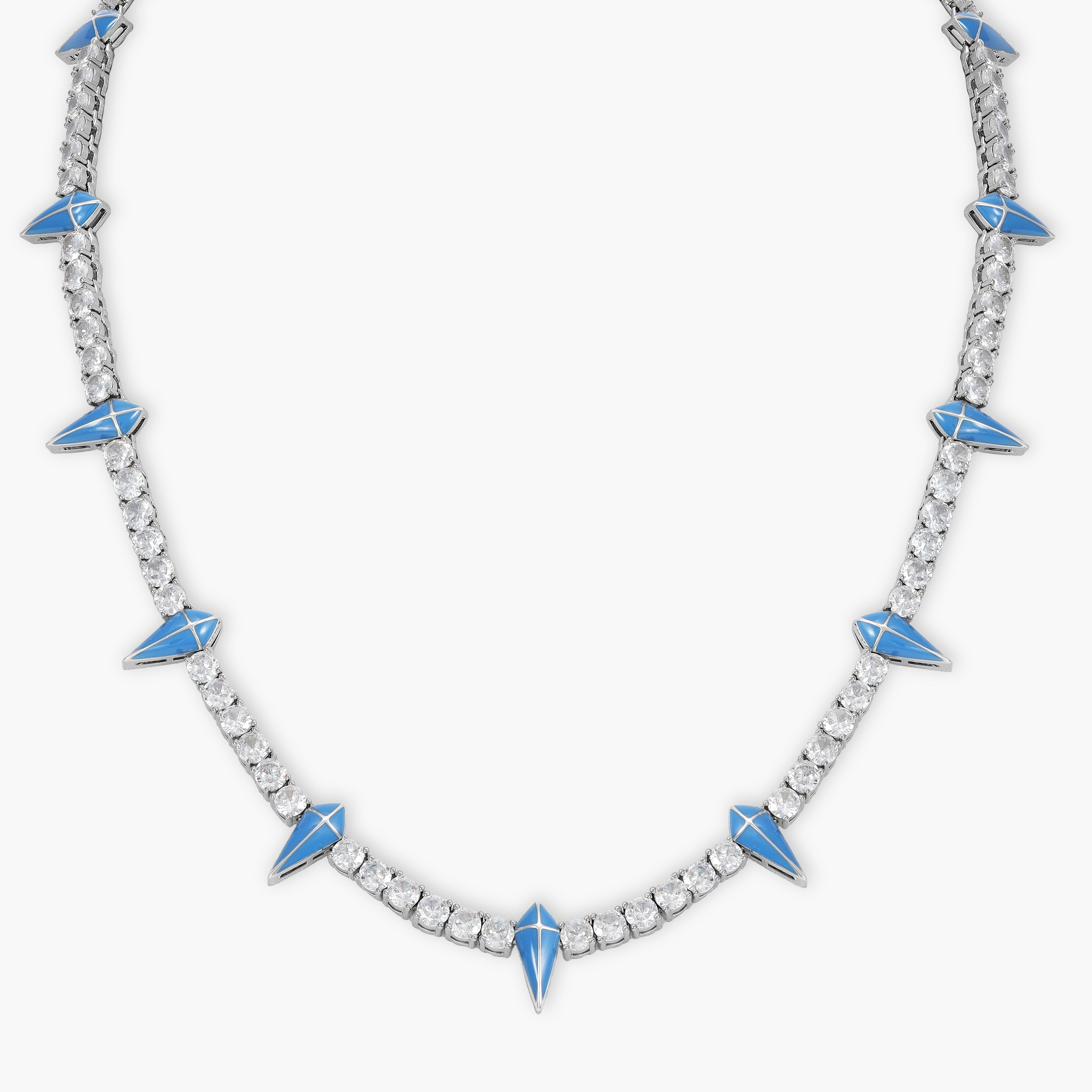 4mm Blue Diamonds Tennis Chain Iced Out Kette - Taipan Schmuck