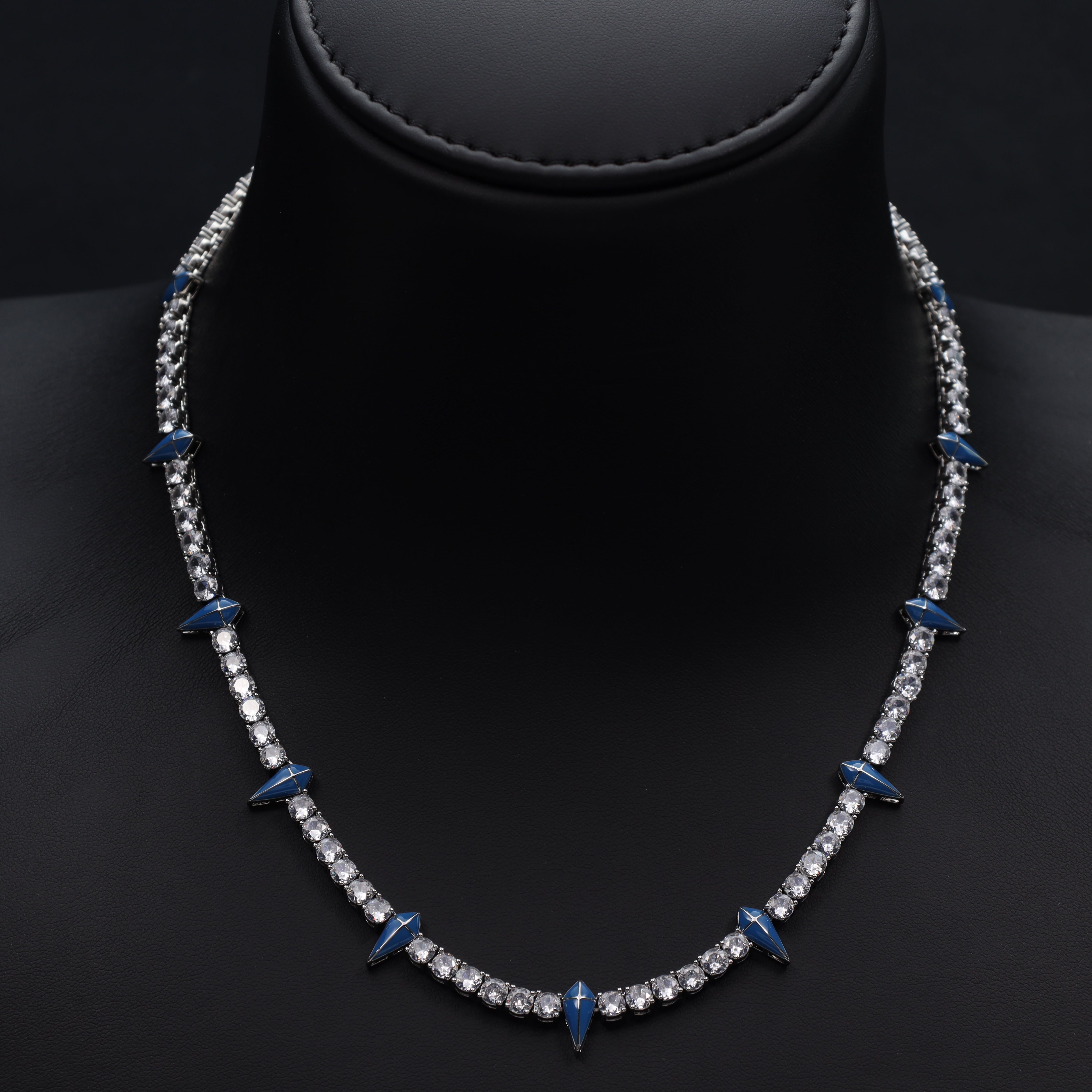 4mm Blue Diamonds Tennis Chain Iced Out Kette - Taipan Schmuck