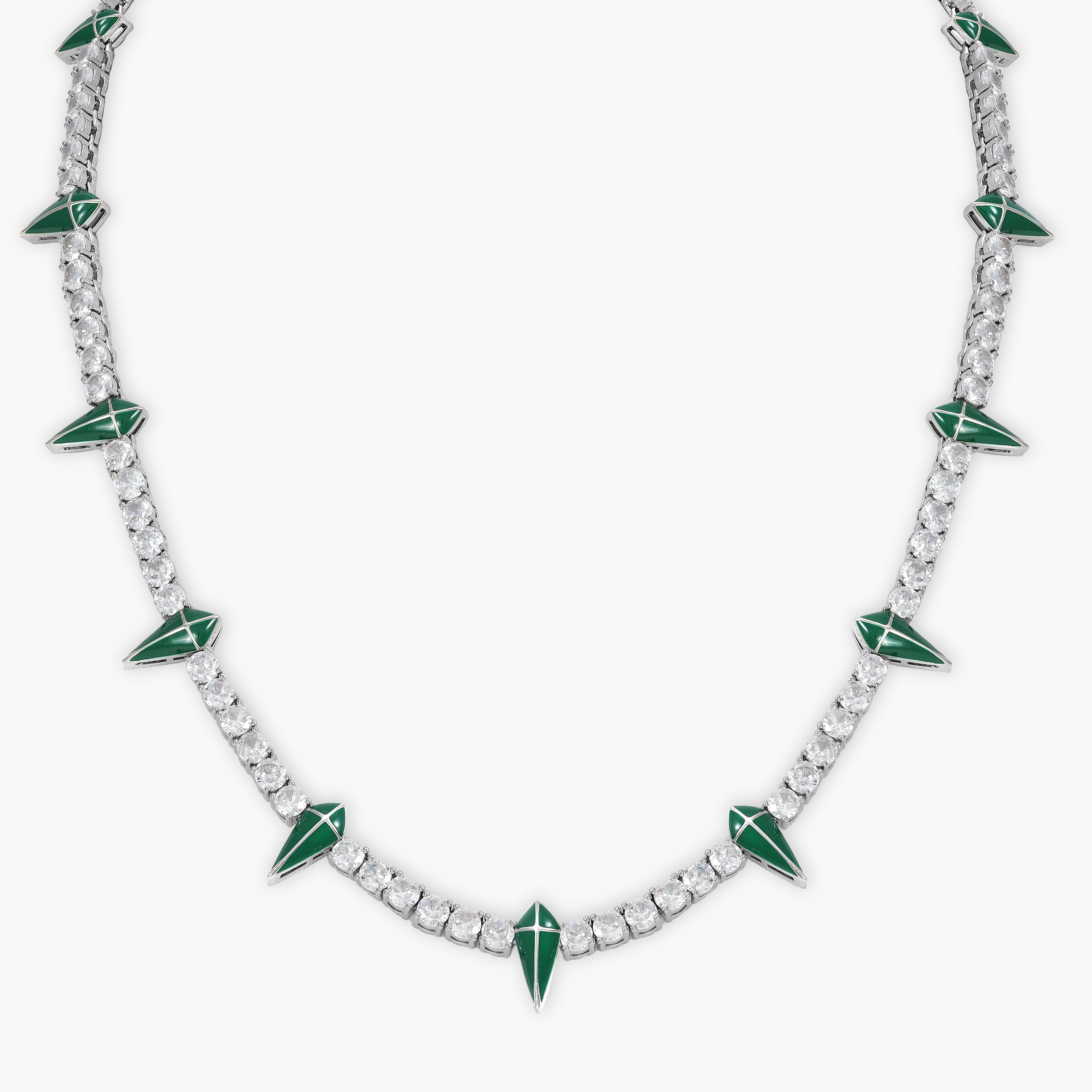 4mm Green Diamonds Tennis Chain Iced Out Kette - Taipan Schmuck
