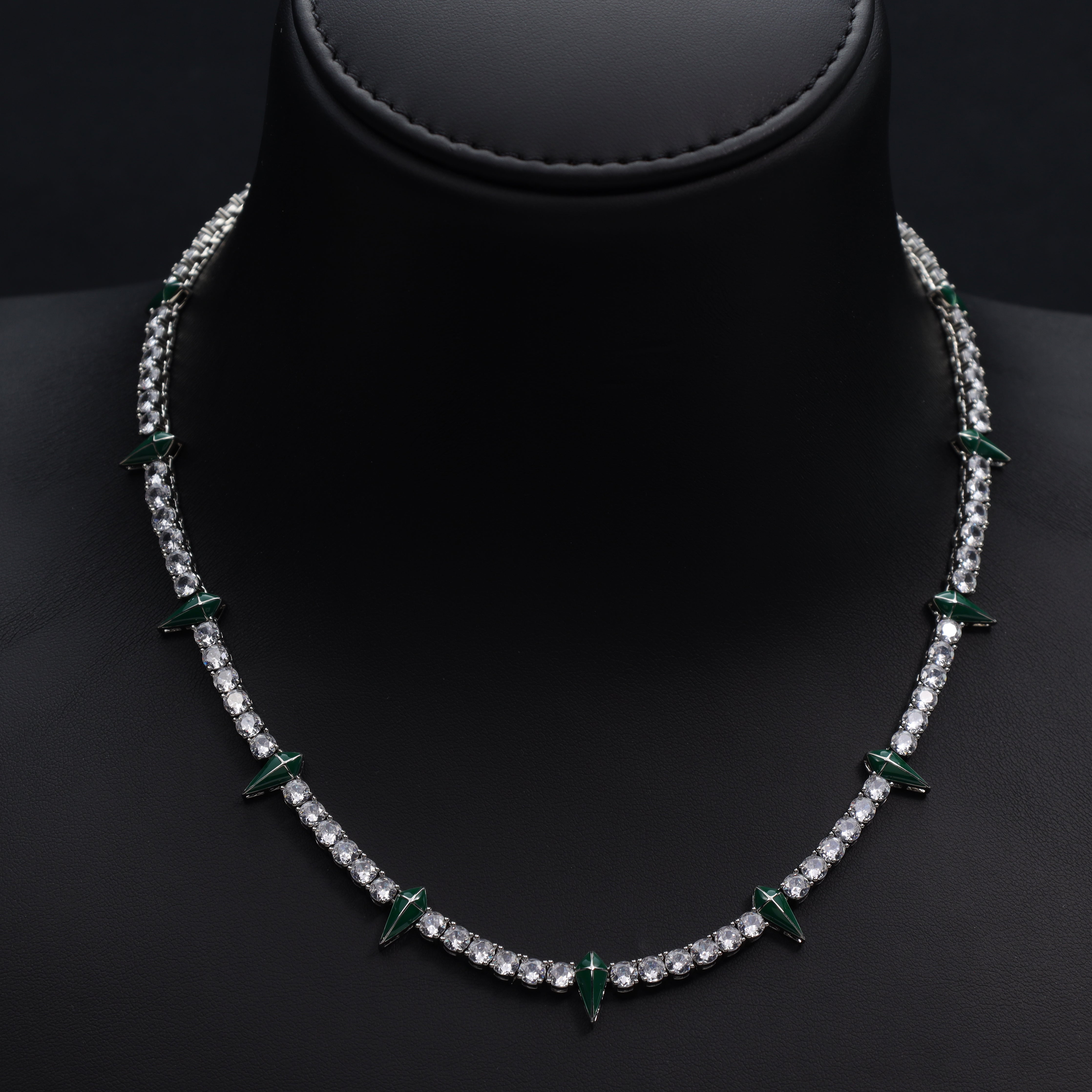 4mm Green Diamonds Tennis Chain Iced Out Kette - Taipan Schmuck