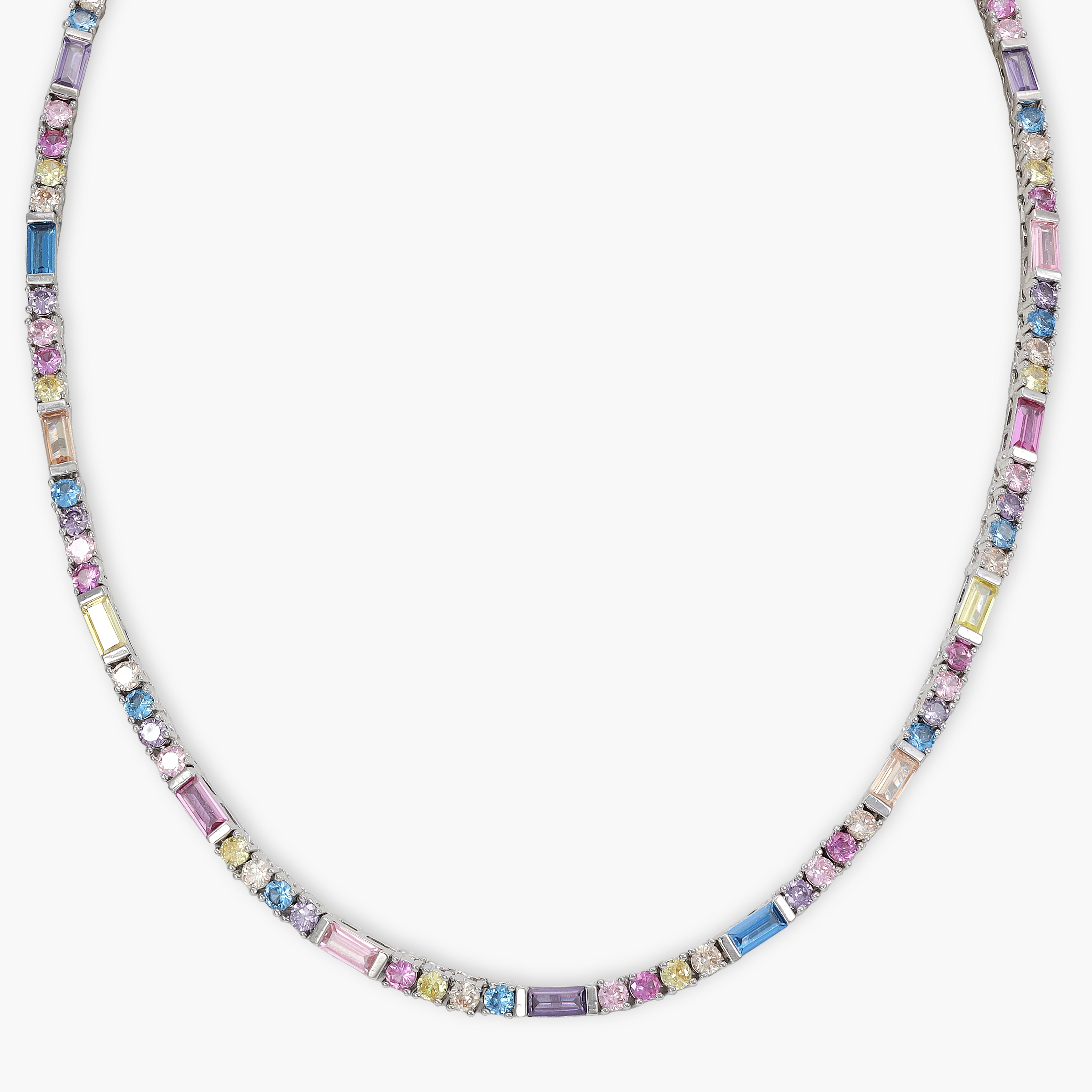 3mm Damen Tennis Chain Iced Out Kette multiicolor