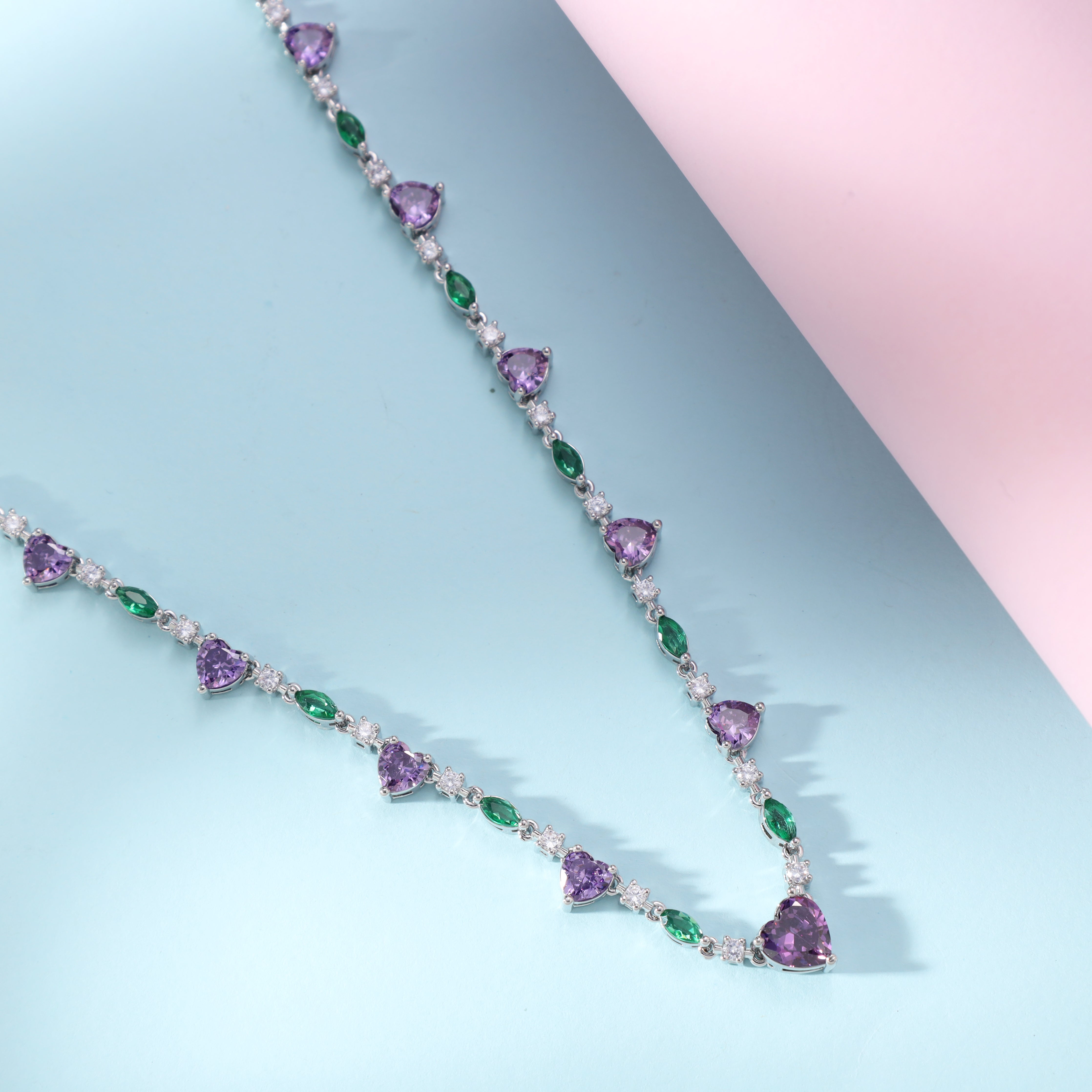 3mm Damen Collier Tennis Chain Kette multicolor