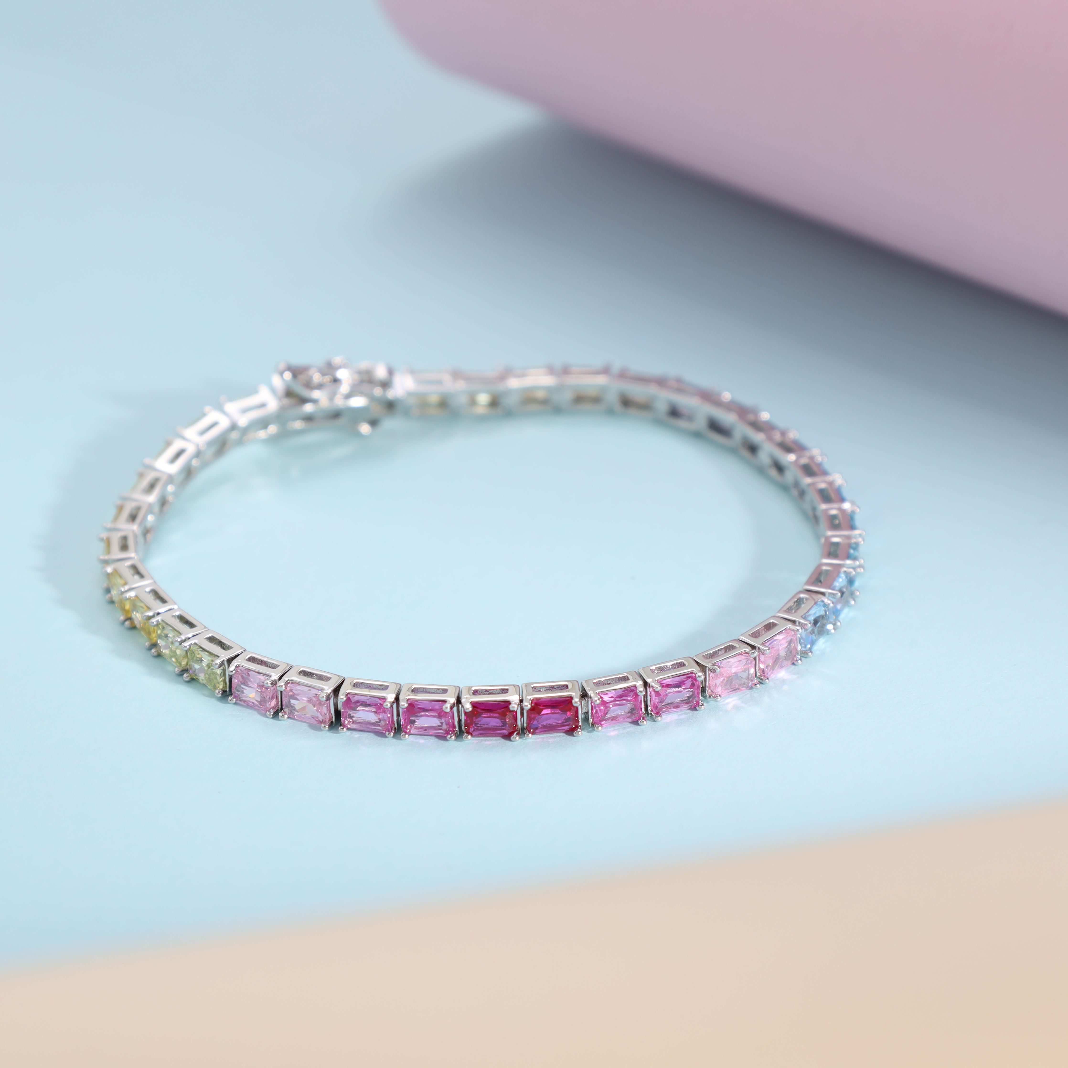 3mm Damen Tennis Chain Armband multicolor