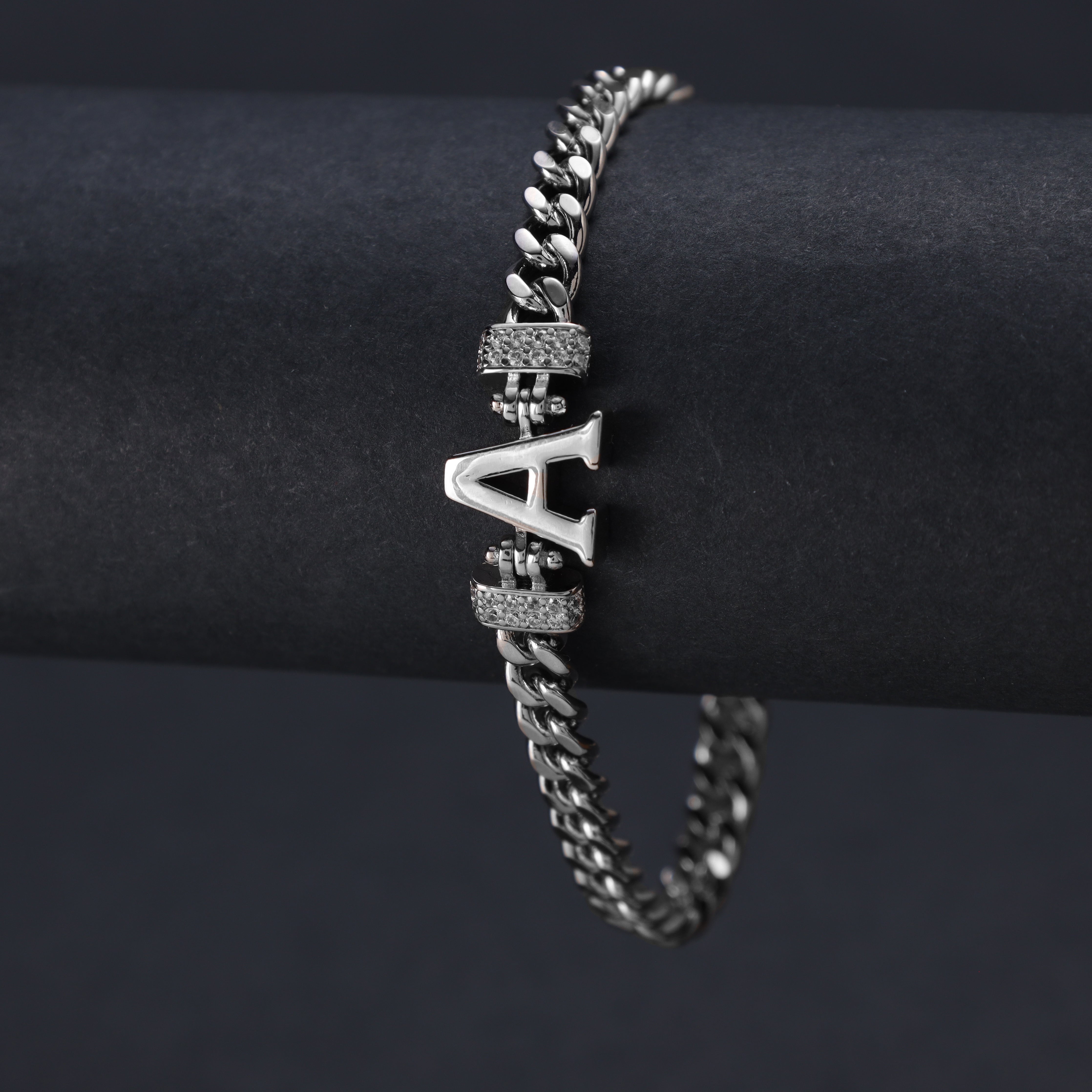 Damen Panzerkette Armband mit Buchstaben A-Z - Taipan Schmuck