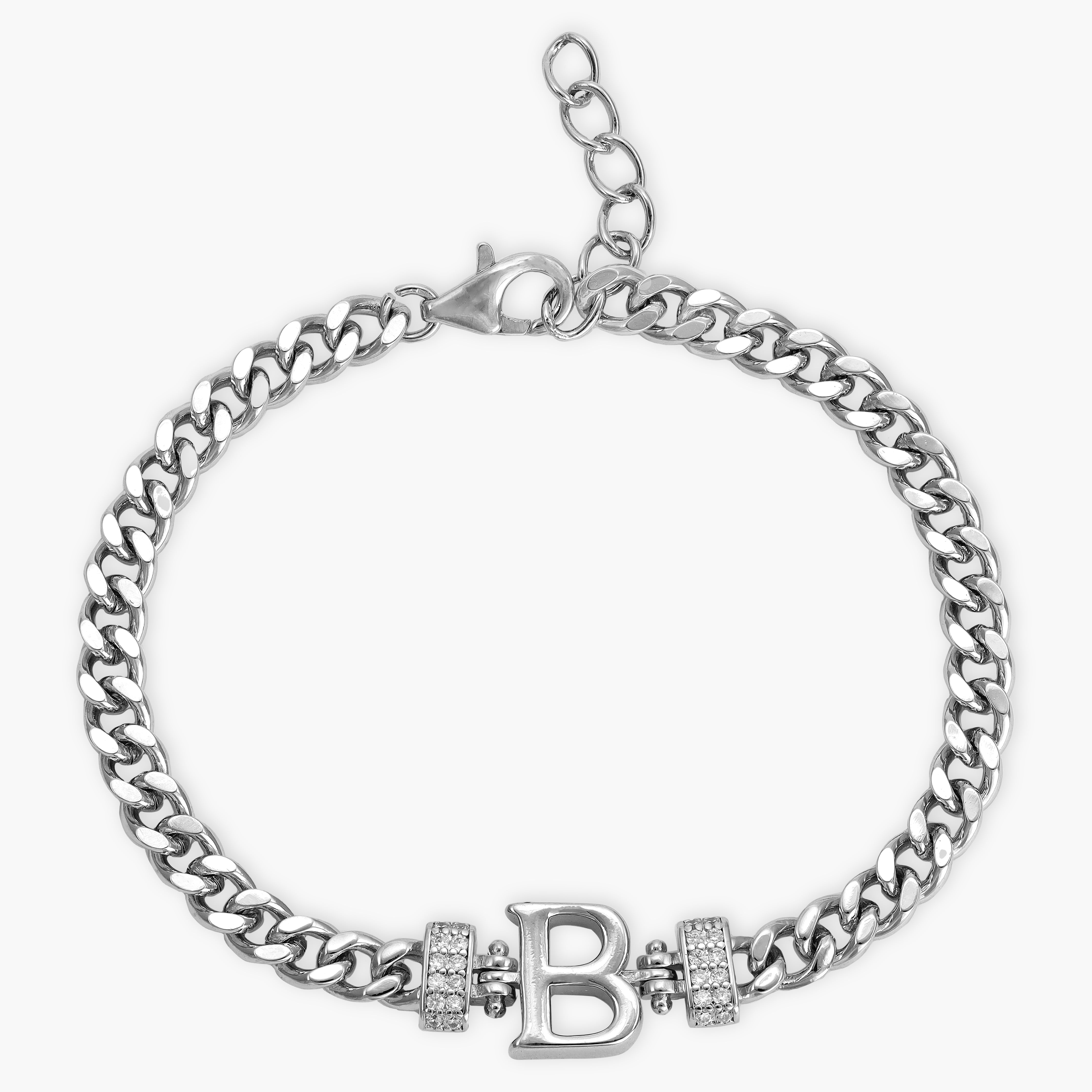Damen Panzerkette Armband mit Buchstaben A-Z - Taipan Schmuck