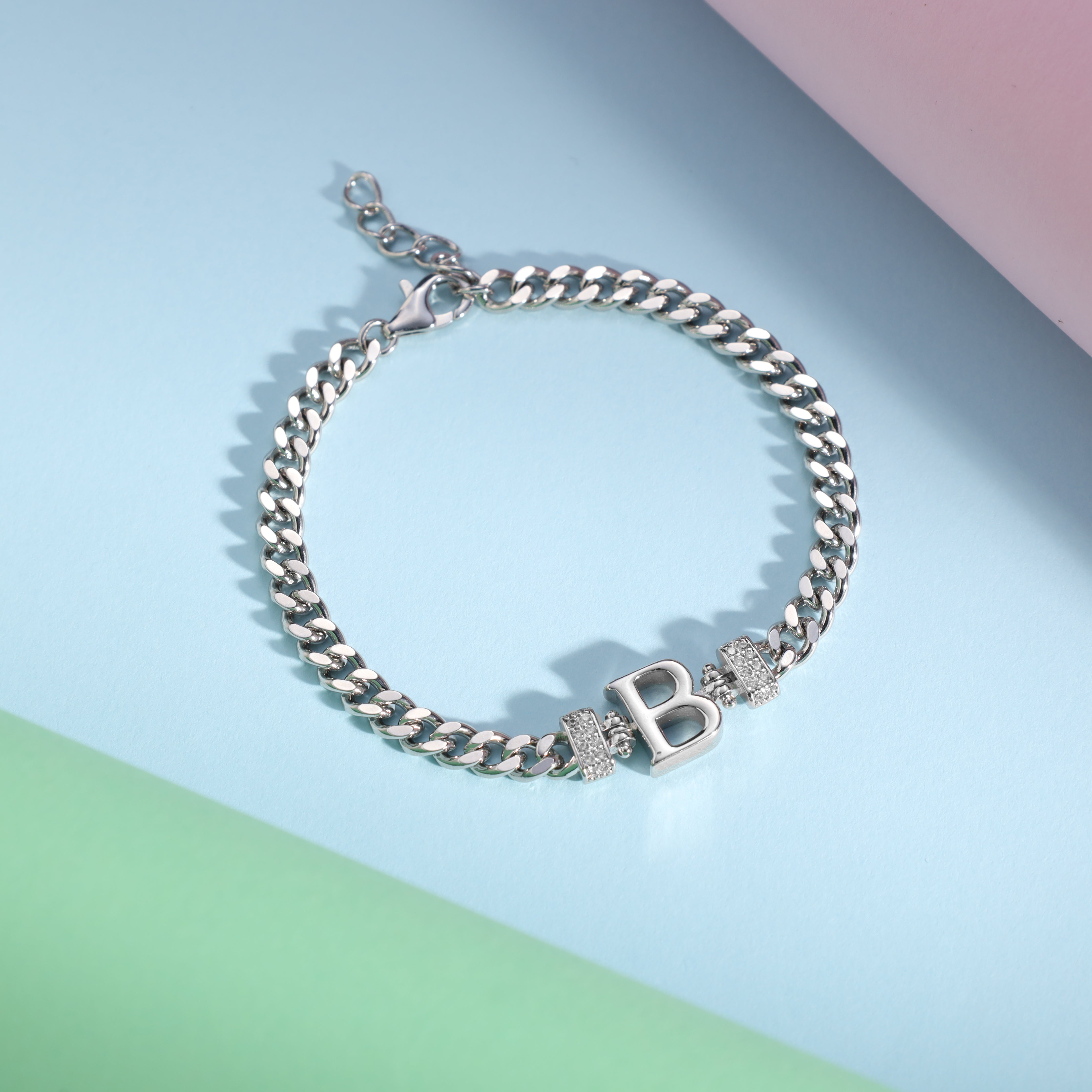 Damen Panzerkette Armband mit Buchstaben A-Z - Taipan Schmuck