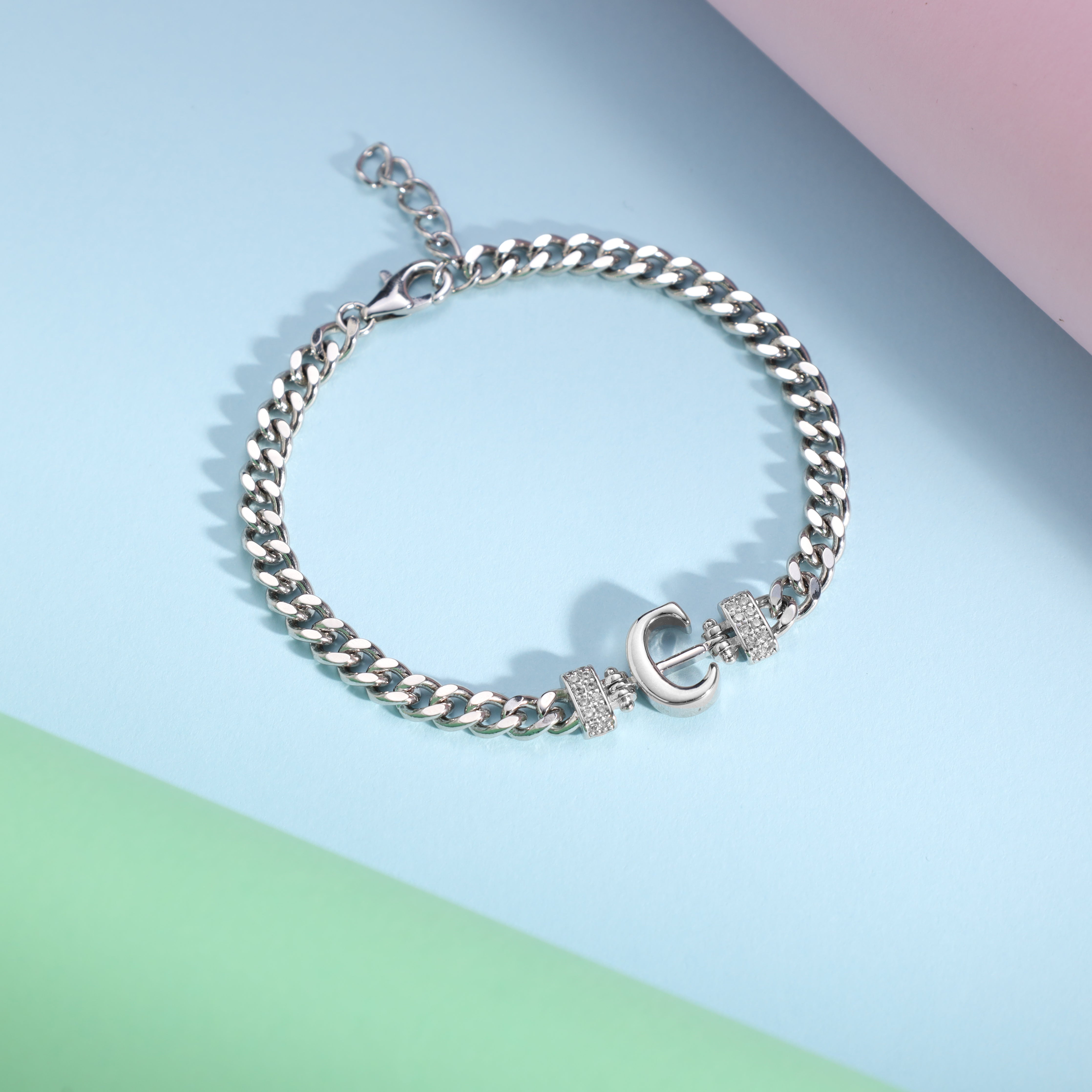 Damen Panzerkette Armband mit Buchstaben A-Z - Taipan Schmuck