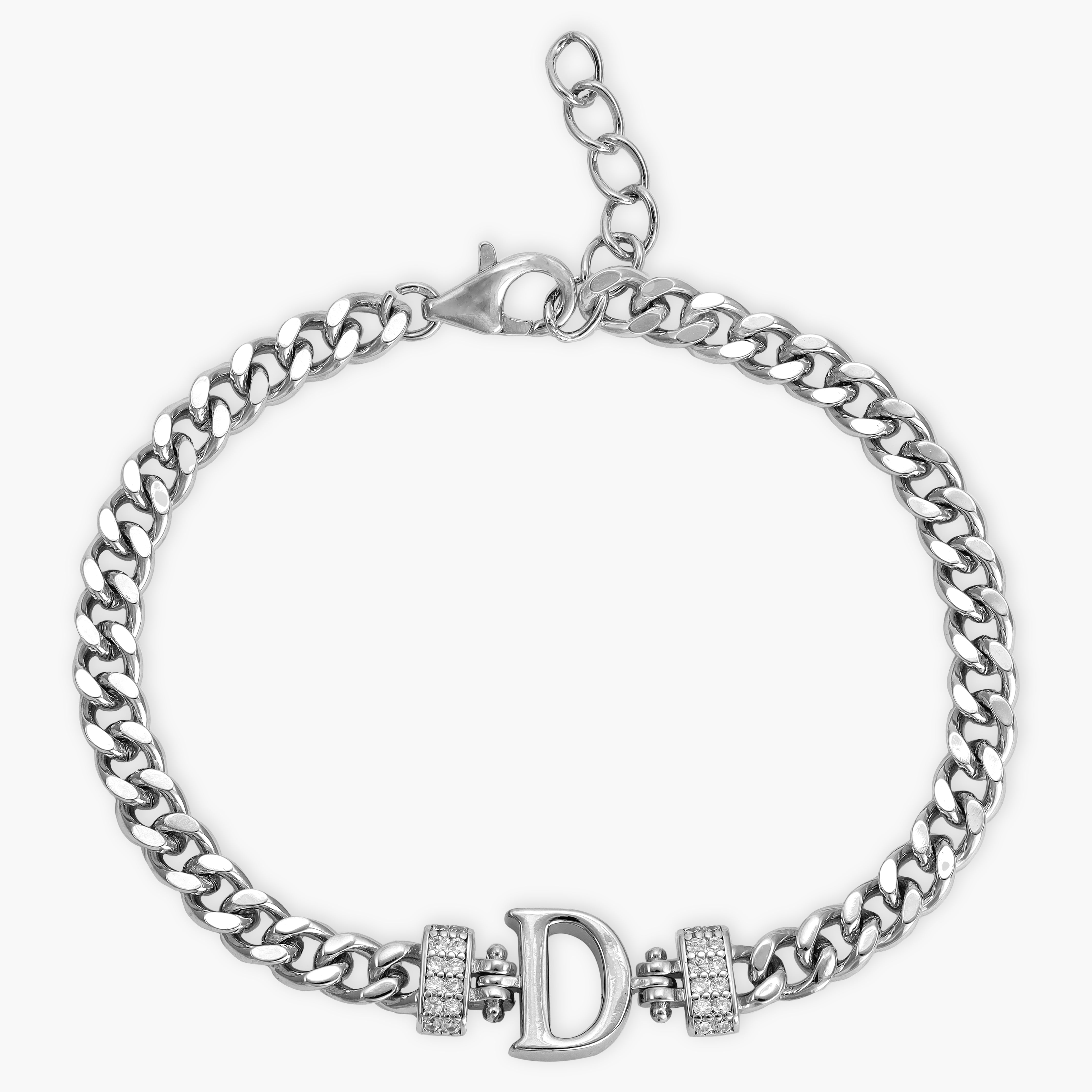 Damen Panzerkette Armband mit Buchstaben A-Z - Taipan Schmuck