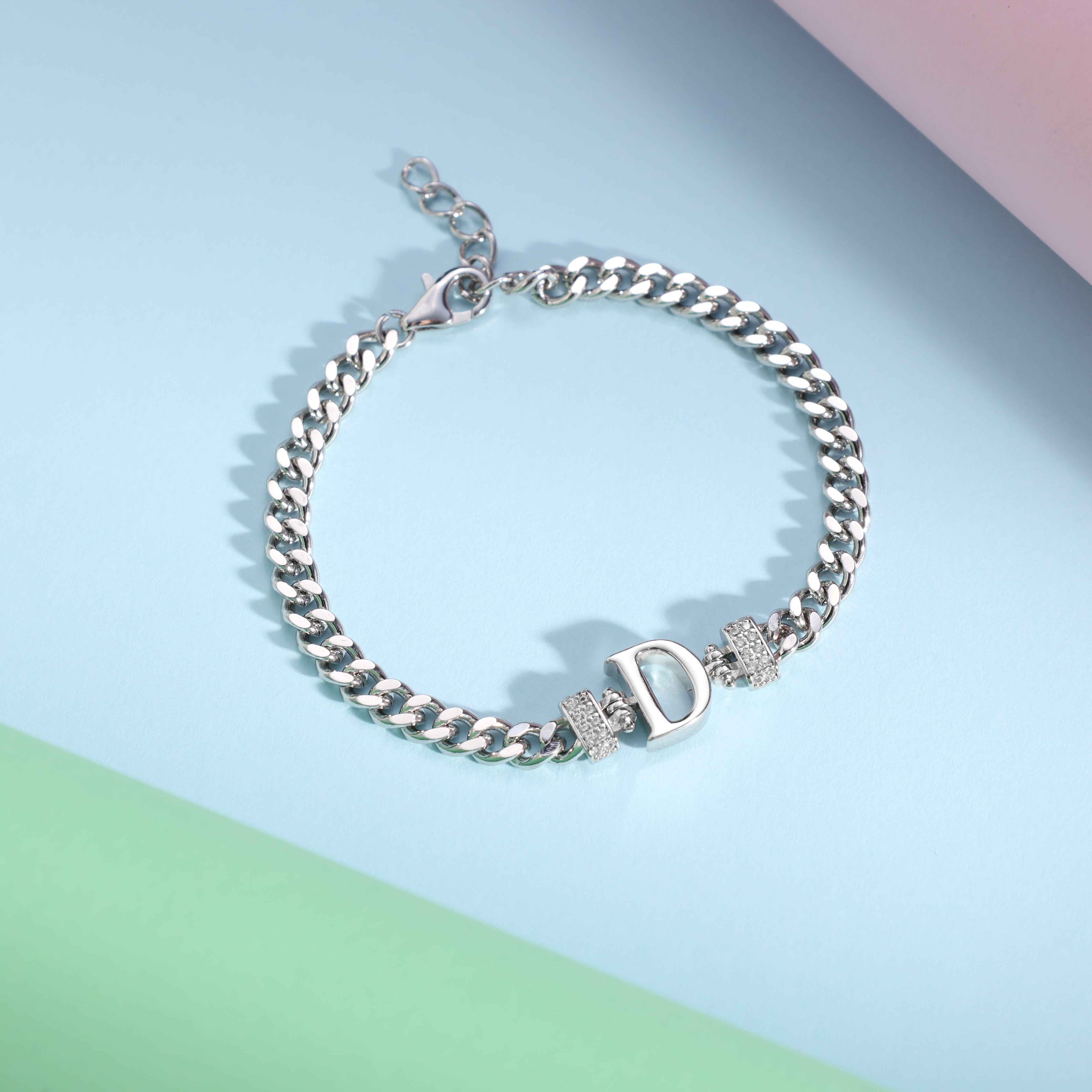 Damen Panzerkette Armband mit Buchstaben A-Z - Taipan Schmuck