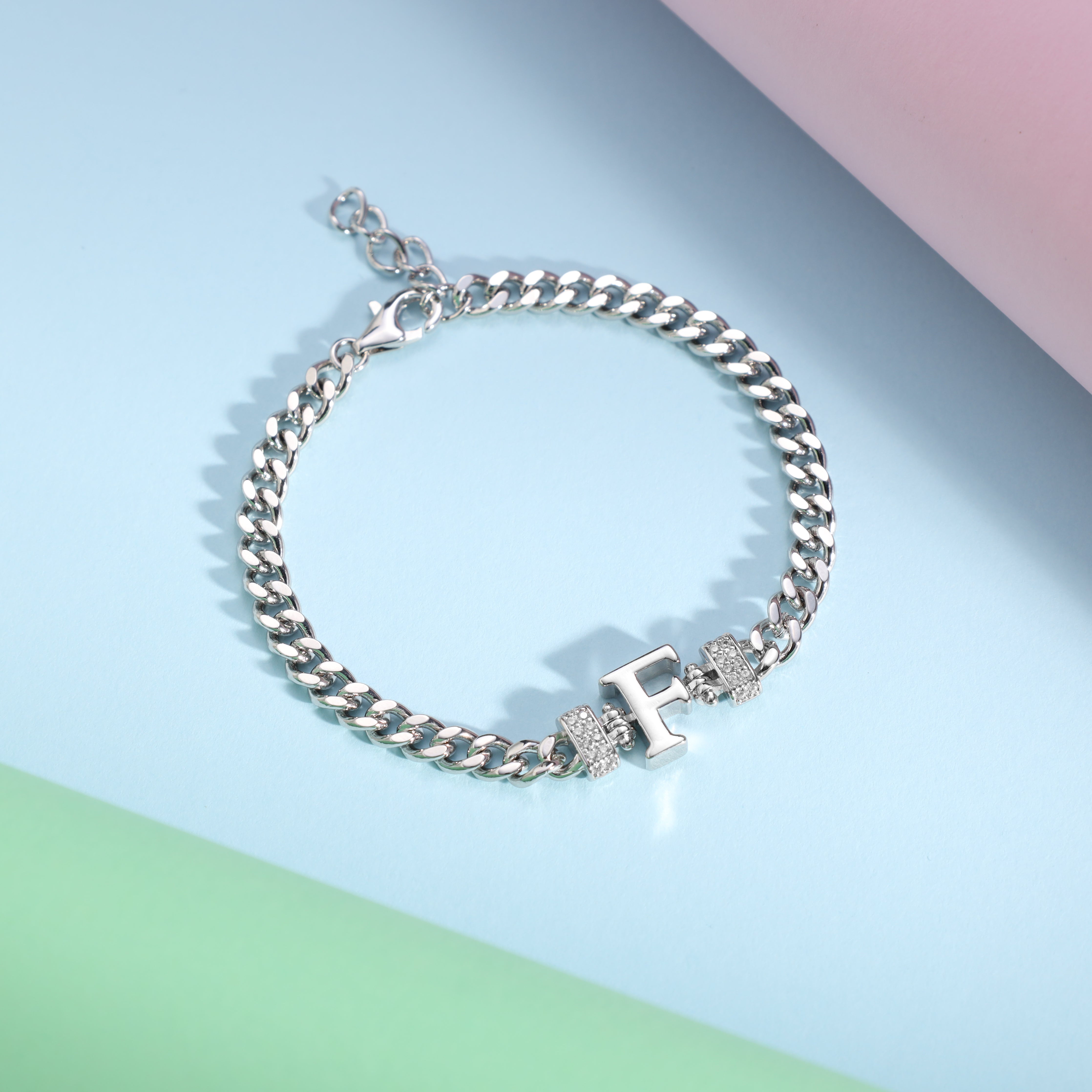 Damen Panzerkette Armband mit Buchstaben A-Z - Taipan Schmuck