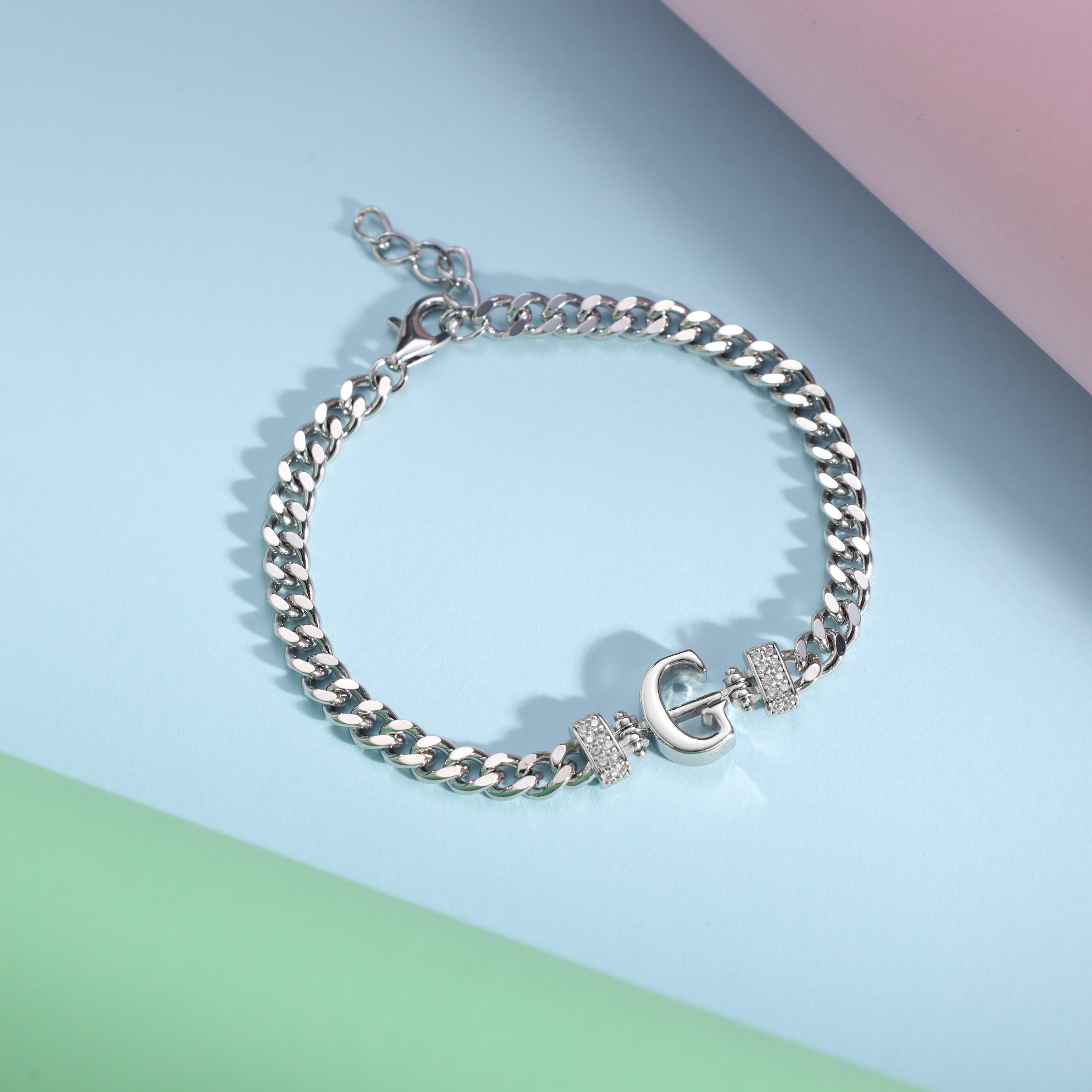 Damen Panzerkette Armband mit Buchstaben A-Z - Taipan Schmuck