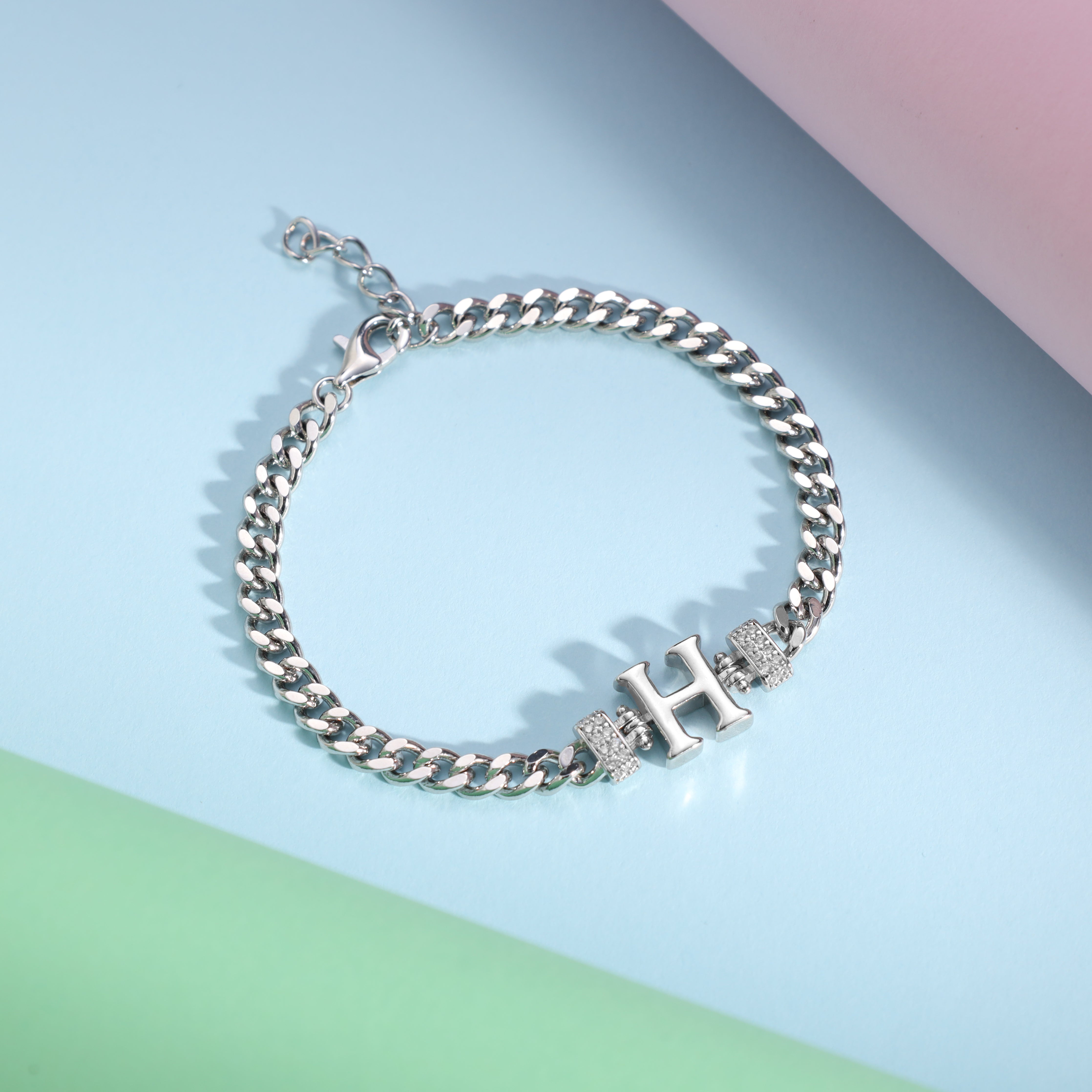 Damen Panzerkette Armband mit Buchstaben A-Z - Taipan Schmuck