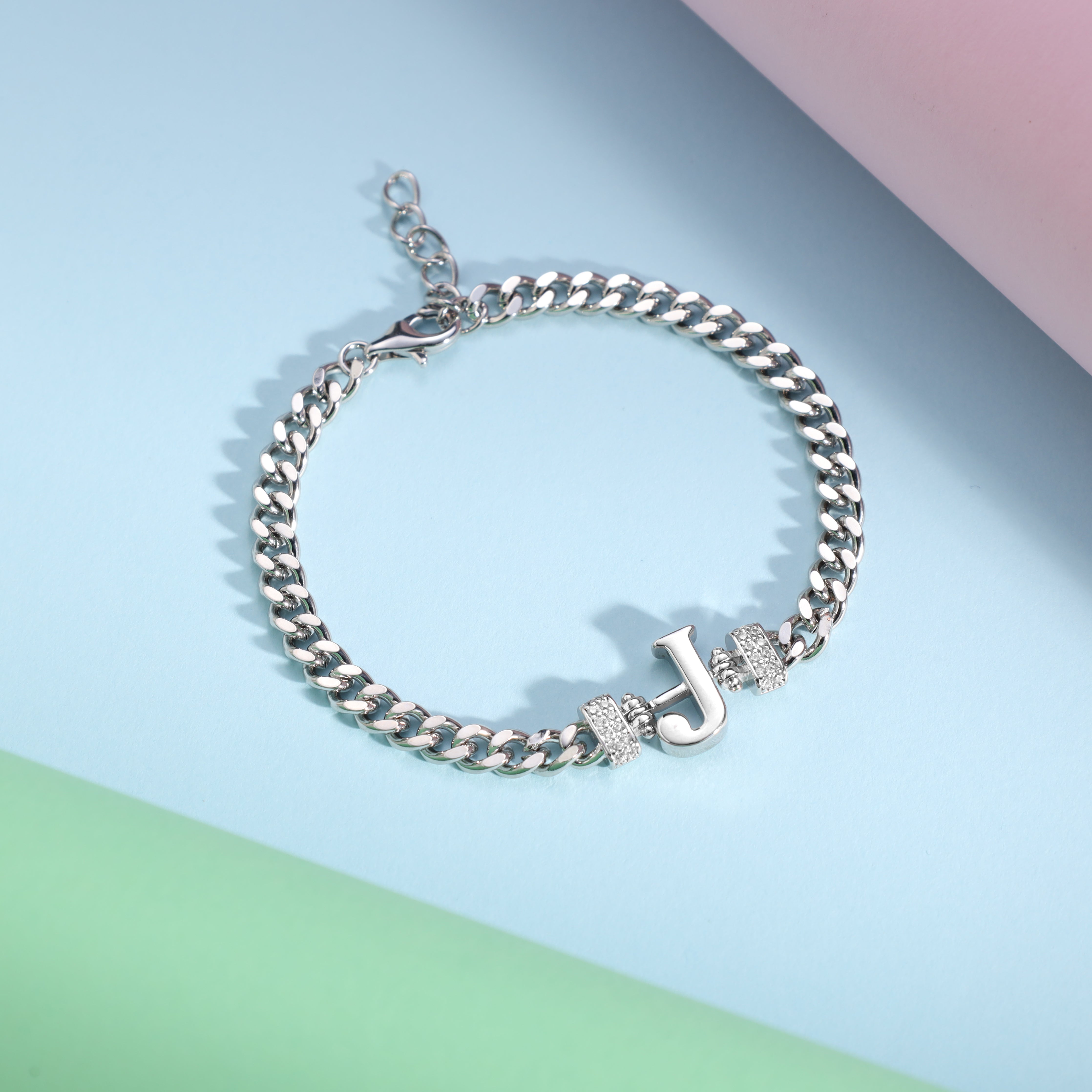 Damen Panzerkette Armband mit Buchstaben A-Z - Taipan Schmuck