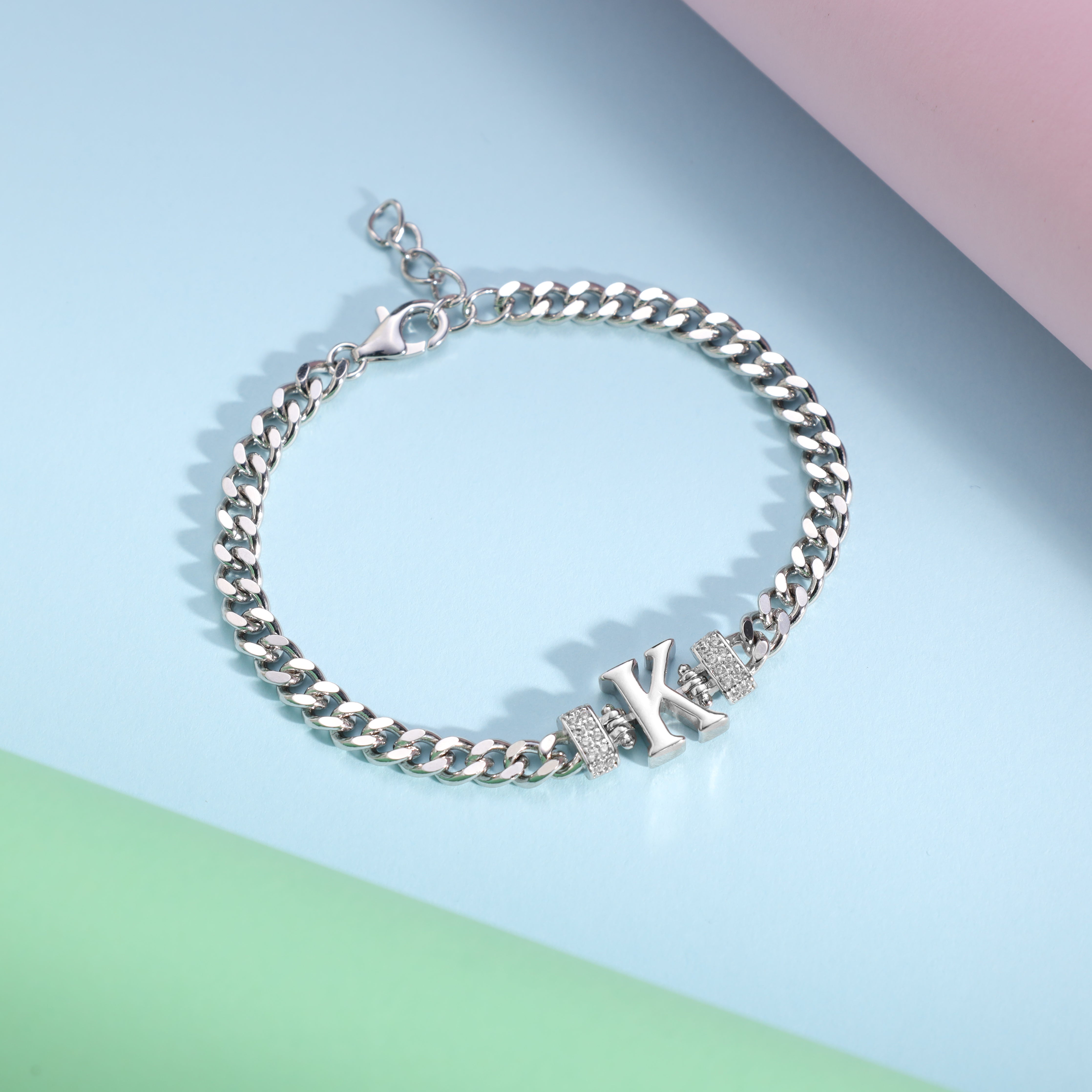 Damen Panzerkette Armband mit Buchstaben A-Z - Taipan Schmuck