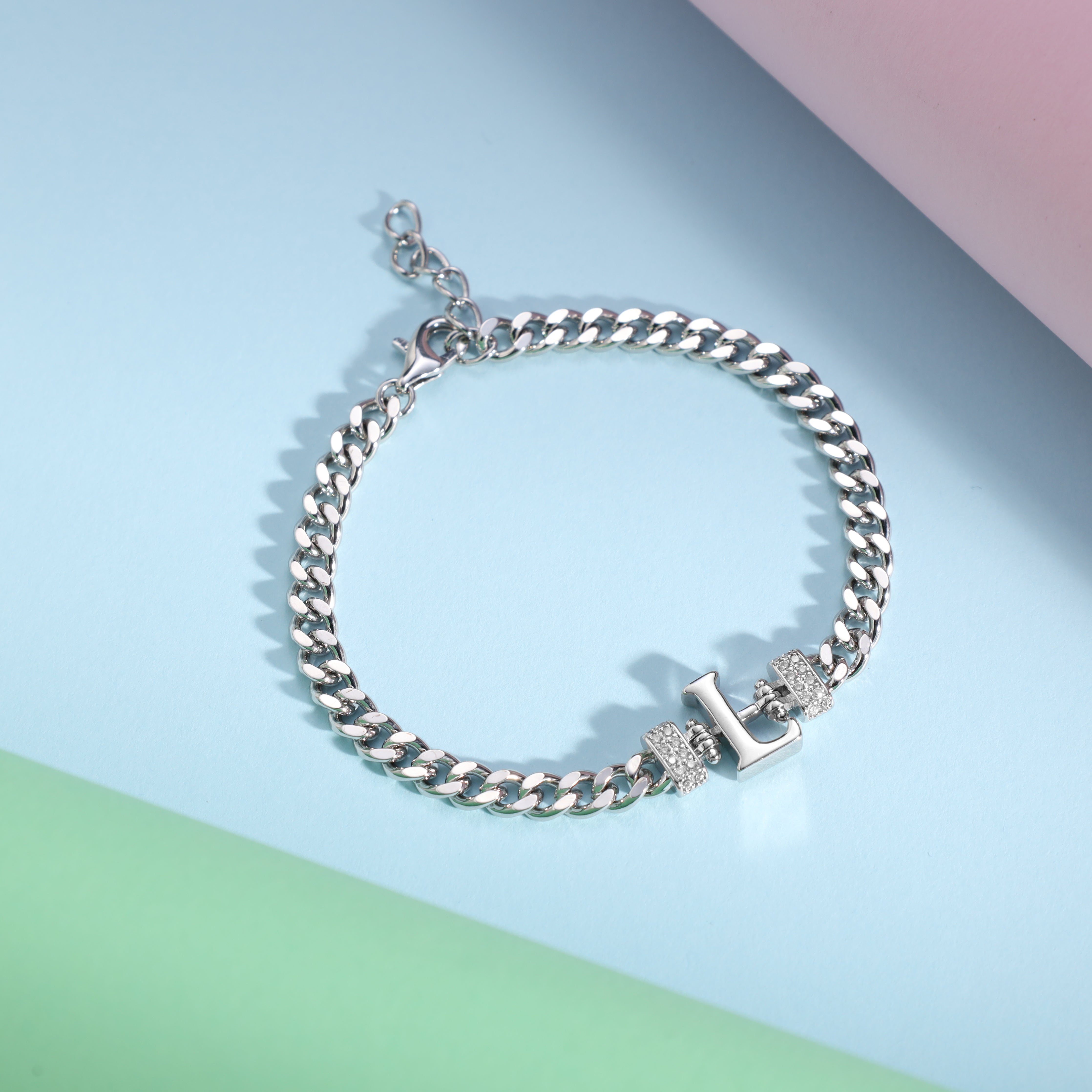 Damen Panzerkette Armband mit Buchstaben A-Z - Taipan Schmuck