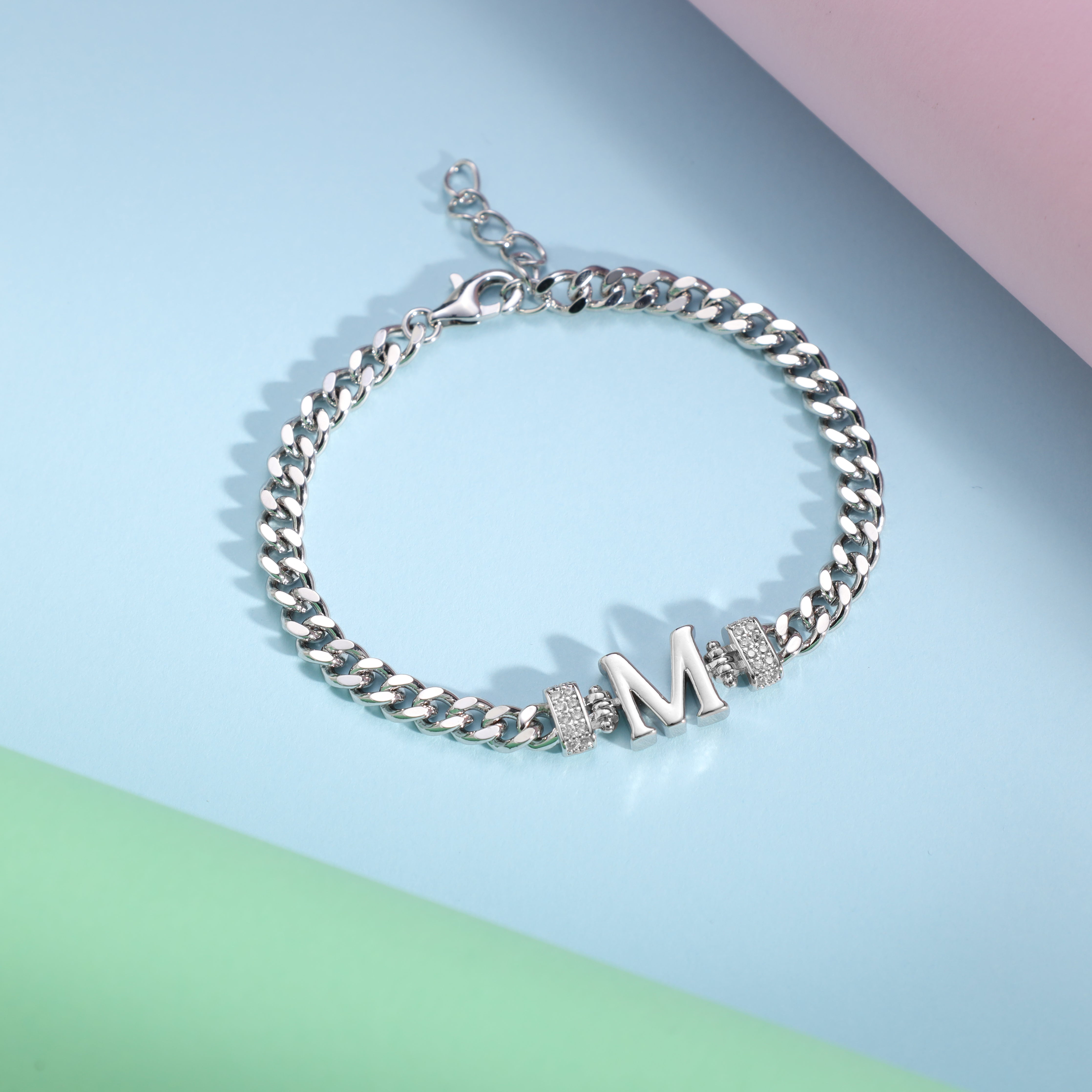 Damen Panzerkette Armband mit Buchstaben A-Z - Taipan Schmuck