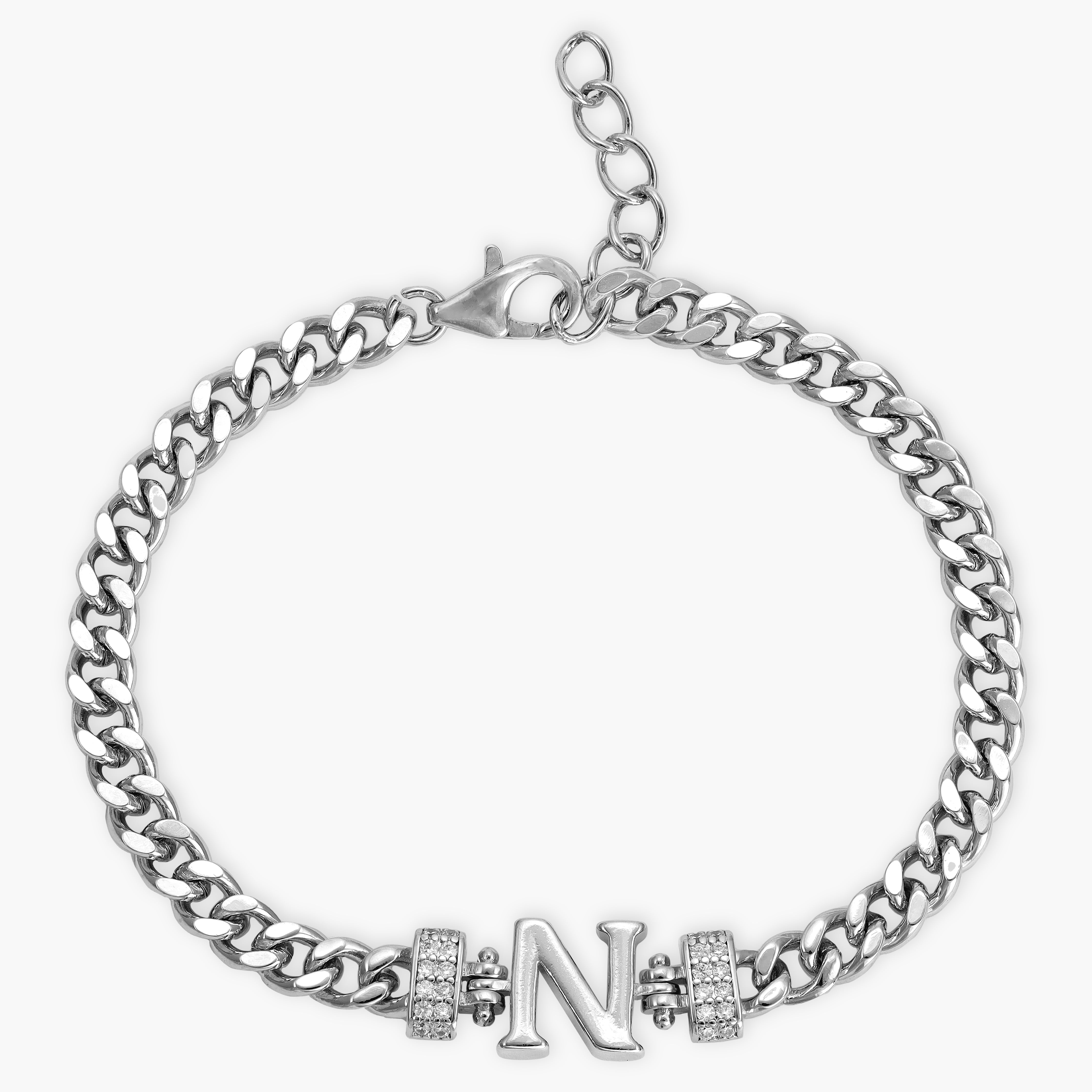 Damen Panzerkette Armband mit Buchstaben A-Z - Taipan Schmuck