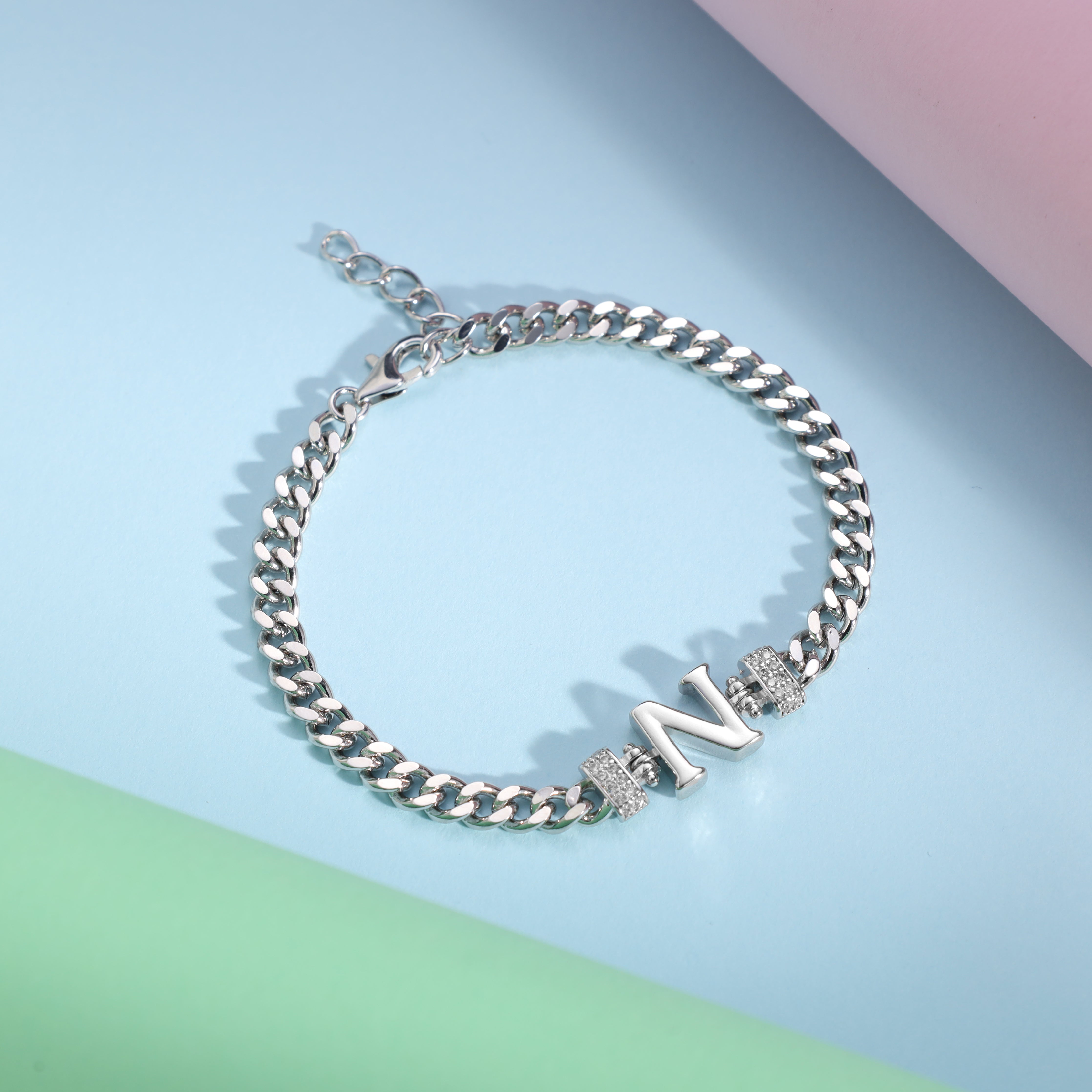 Damen Panzerkette Armband mit Buchstaben A-Z - Taipan Schmuck