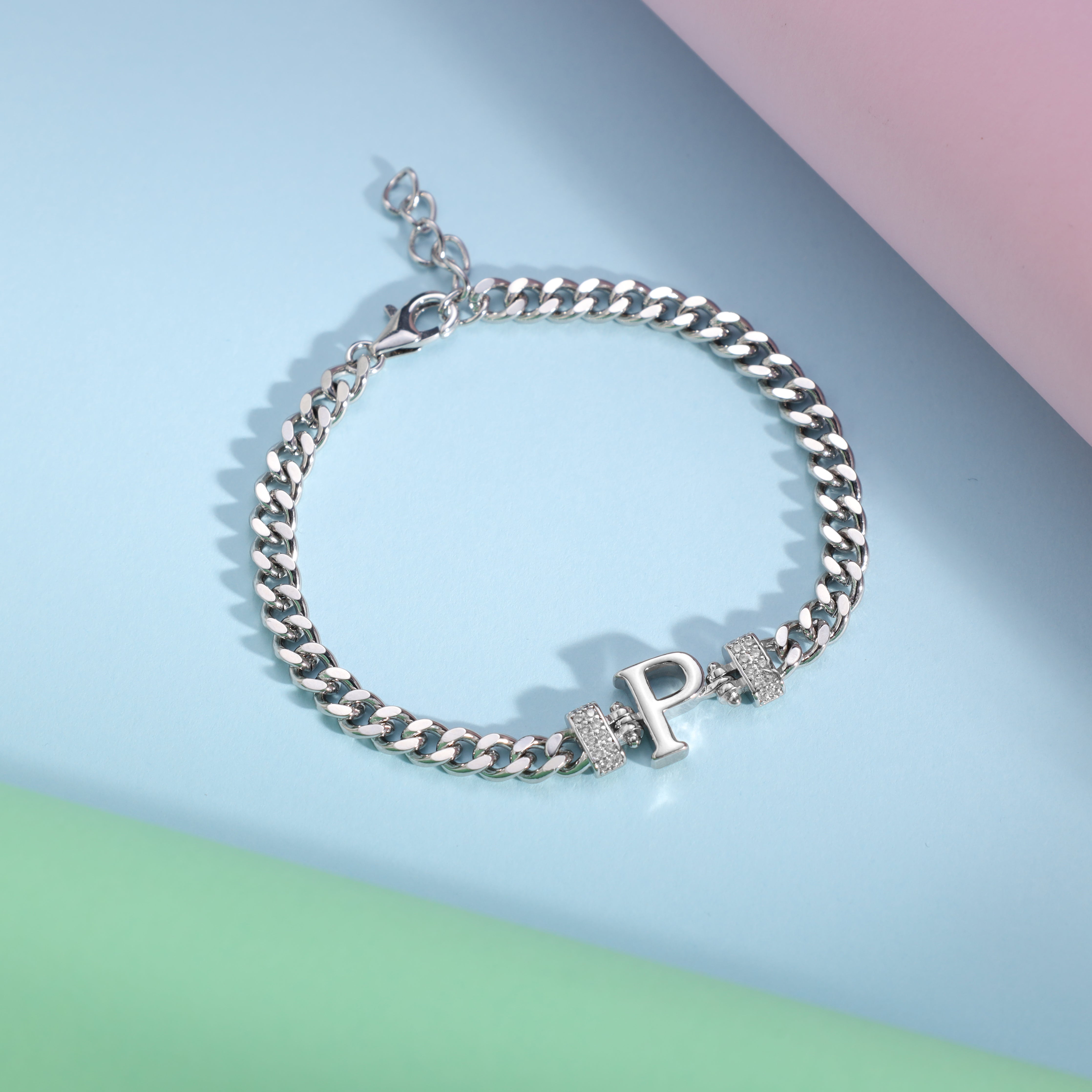 Damen Panzerkette Armband mit Buchstaben A-Z - Taipan Schmuck