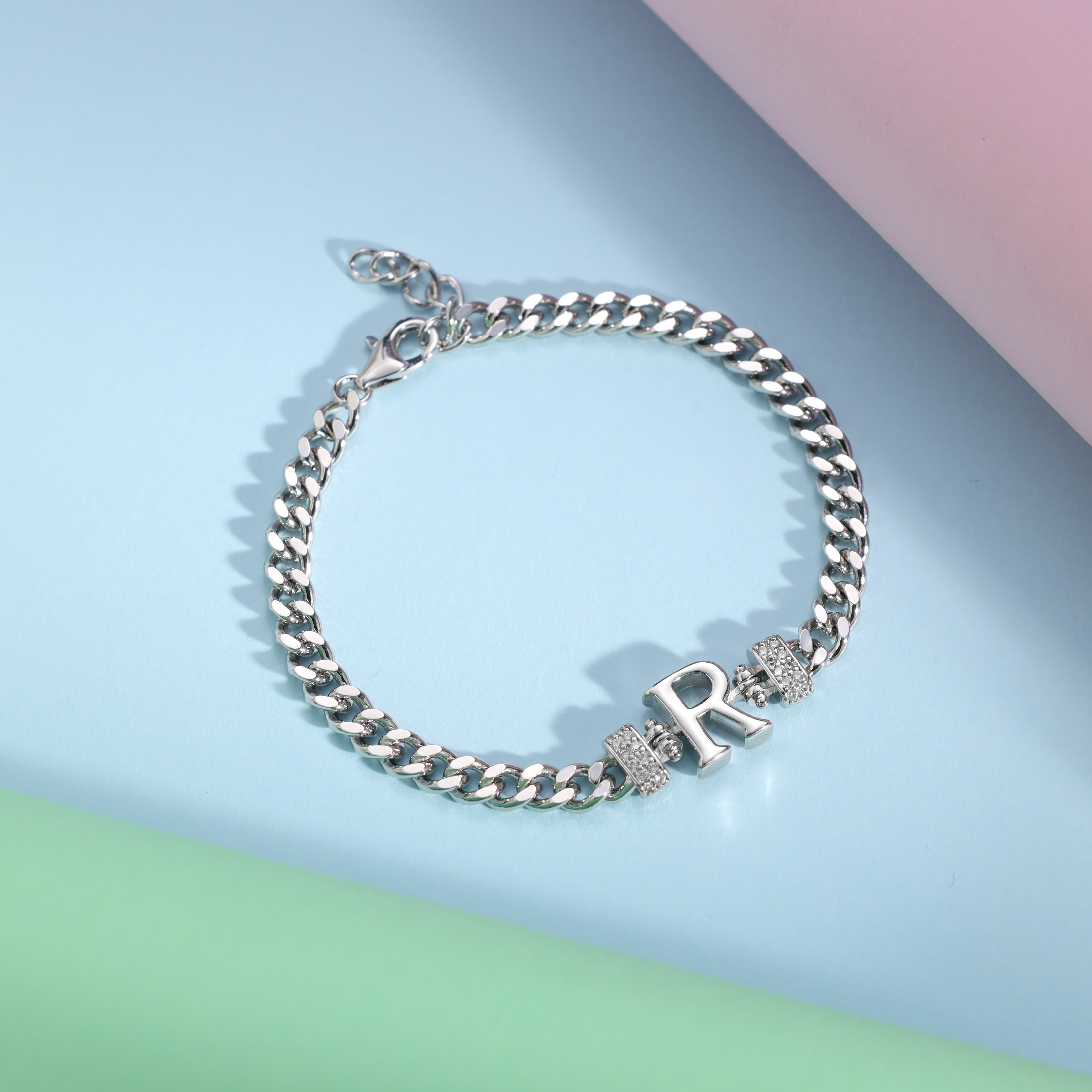 Damen Panzerkette Armband mit Buchstaben A-Z - Taipan Schmuck